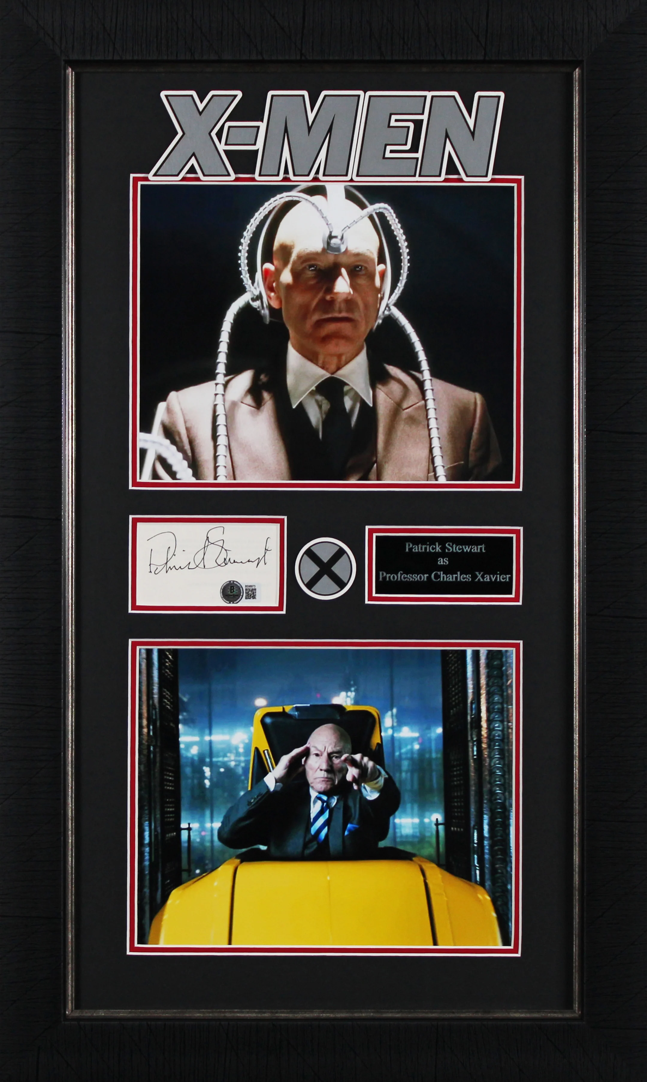 Patrick Stewart X-Men Authentic Signed Cut Signature Framed Display BAS