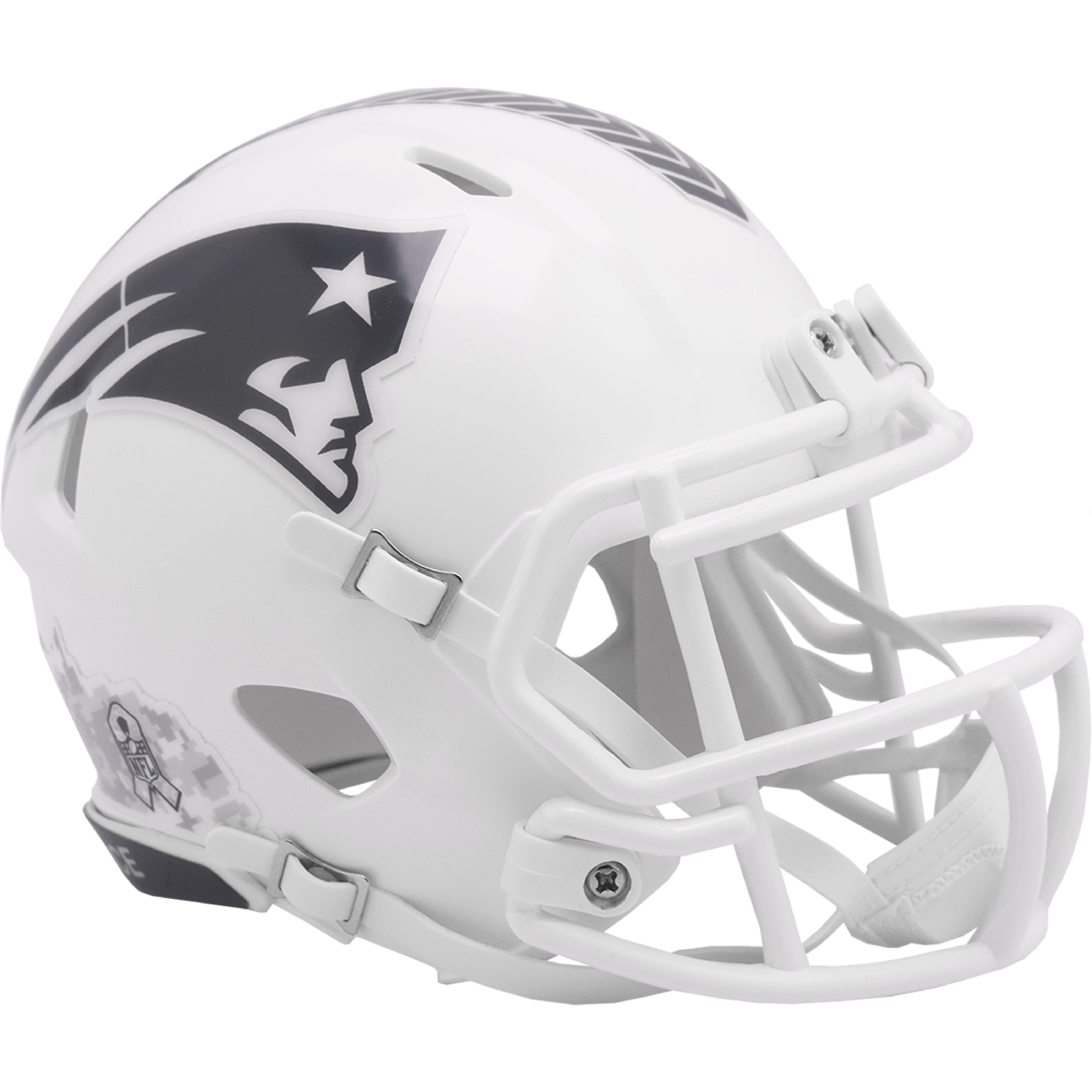 New England Patriots 2024 Salute to Service Riddell Speed Mini Football Helmet