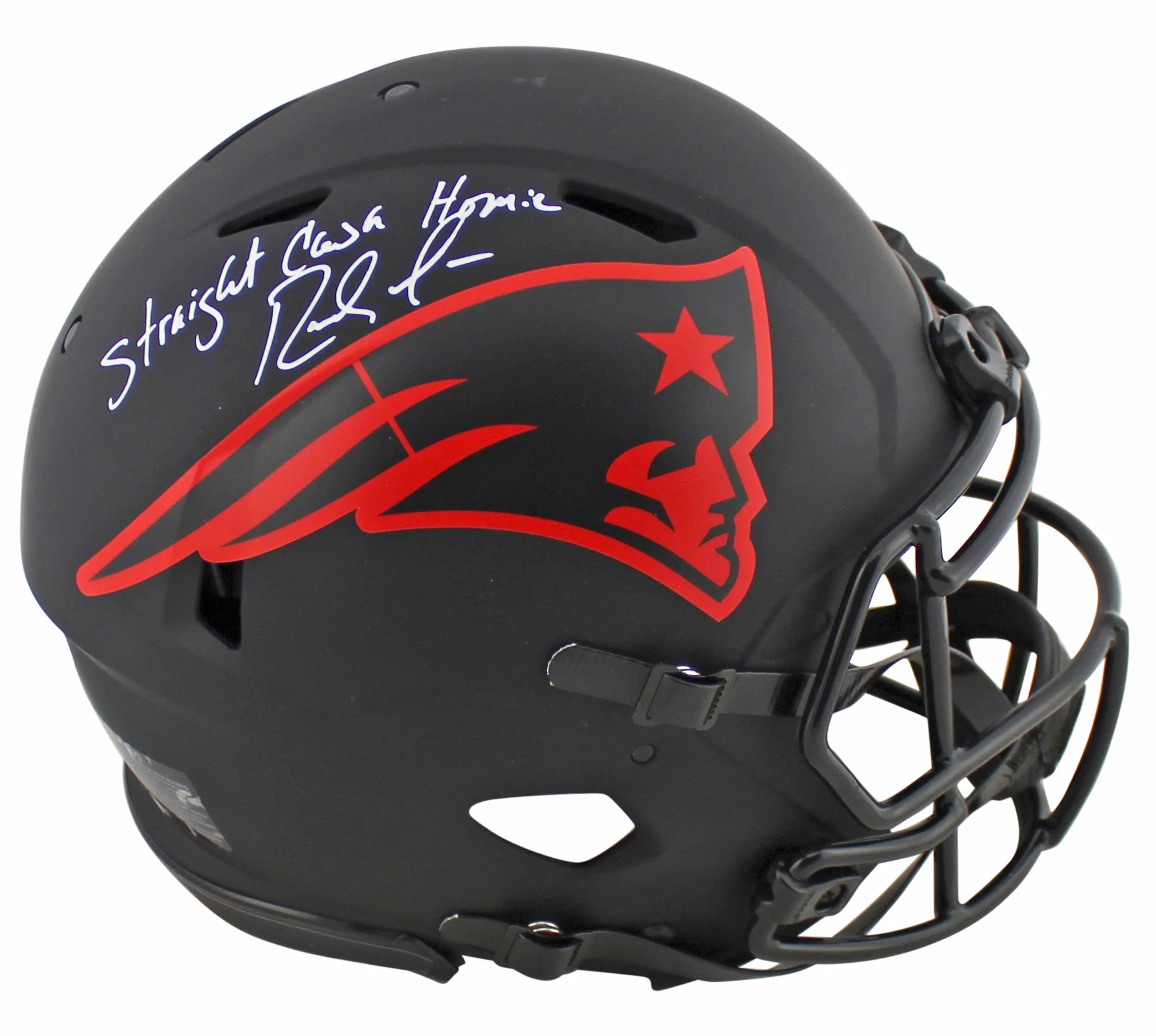 Patriots Randy Moss "SCH" Signed Eclipse Proline F/S Speed Helmet w/ Case BAS W - Image 3