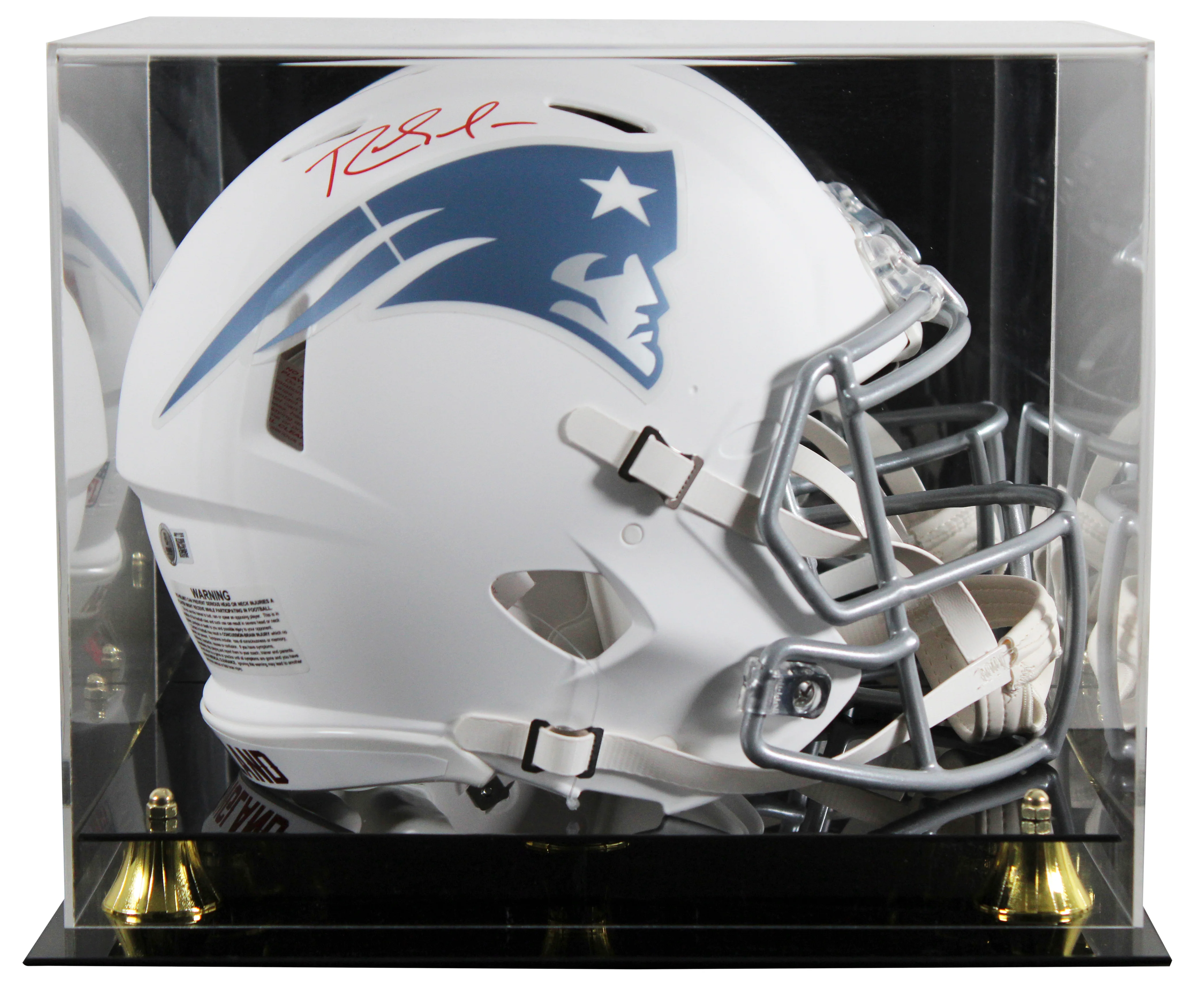 Patriots Randy Moss Signed '25 On-Field Alt F/S Speed Proline Helmet W/ Case BAS