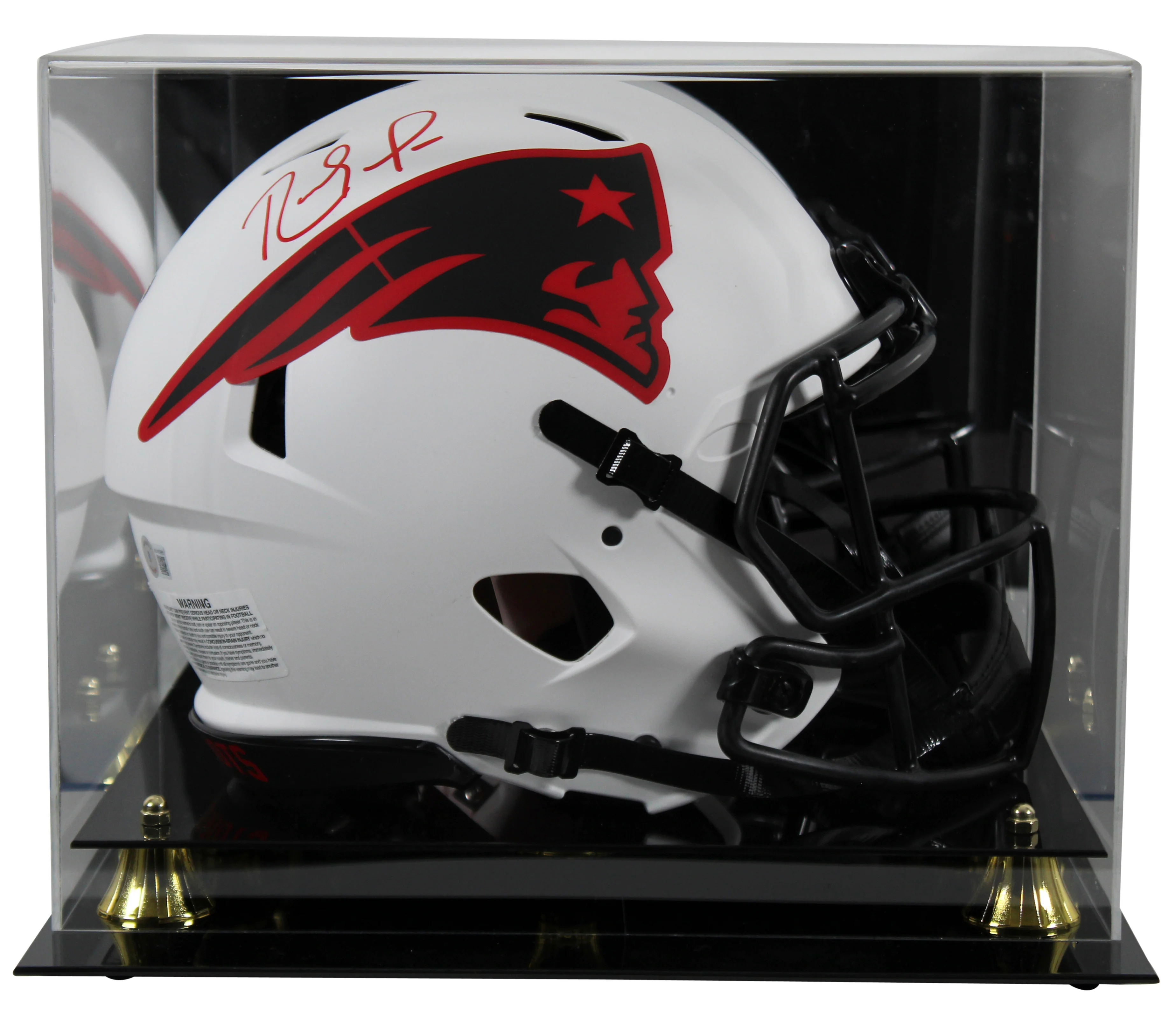 Patriots Randy Moss Signed Lunar Full Size Speed Proline Helmet w/ case BAS Wit - Image 2