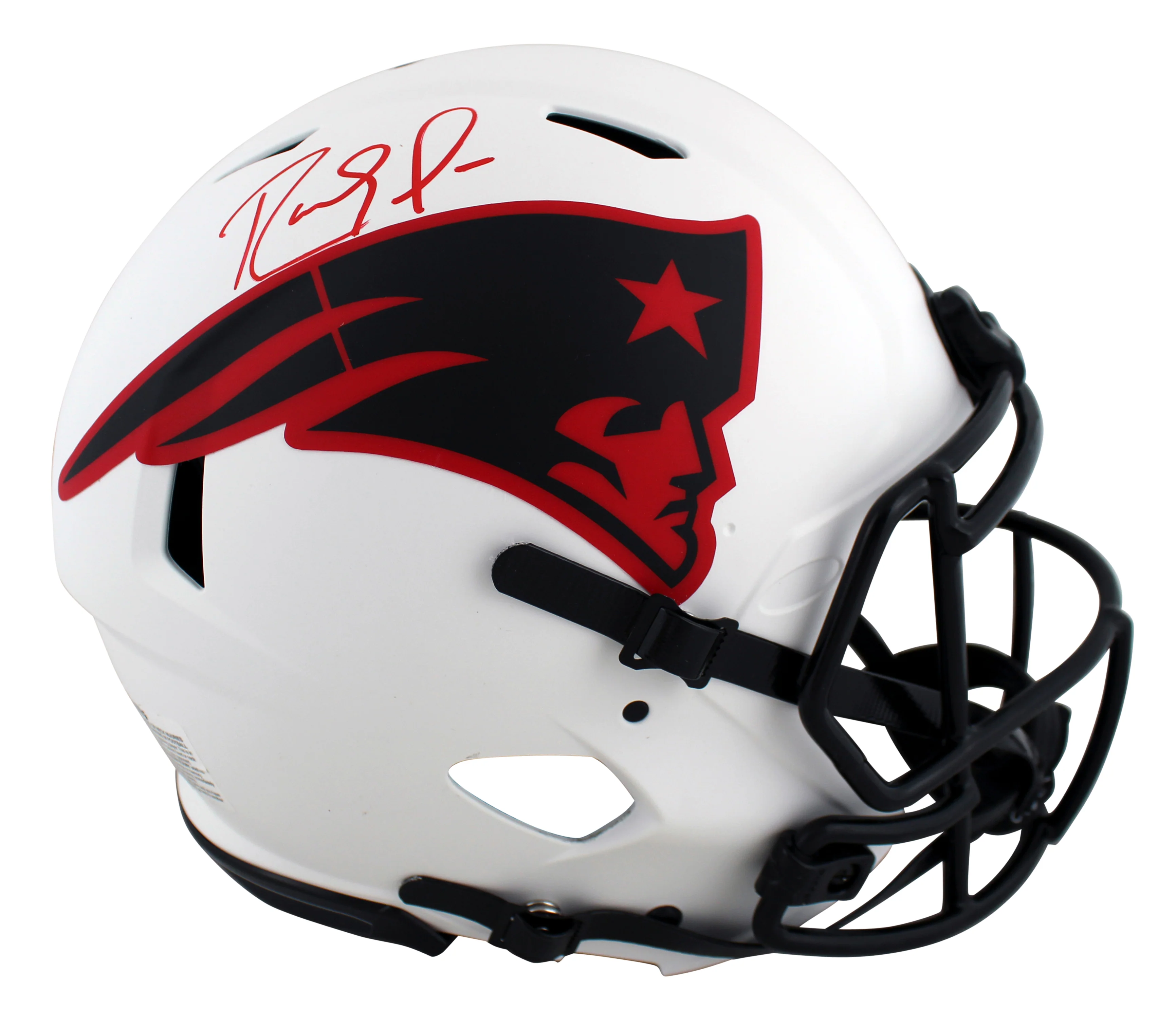Patriots Randy Moss Signed Lunar Full Size Speed Proline Helmet w/ case BAS Wit - Image 3
