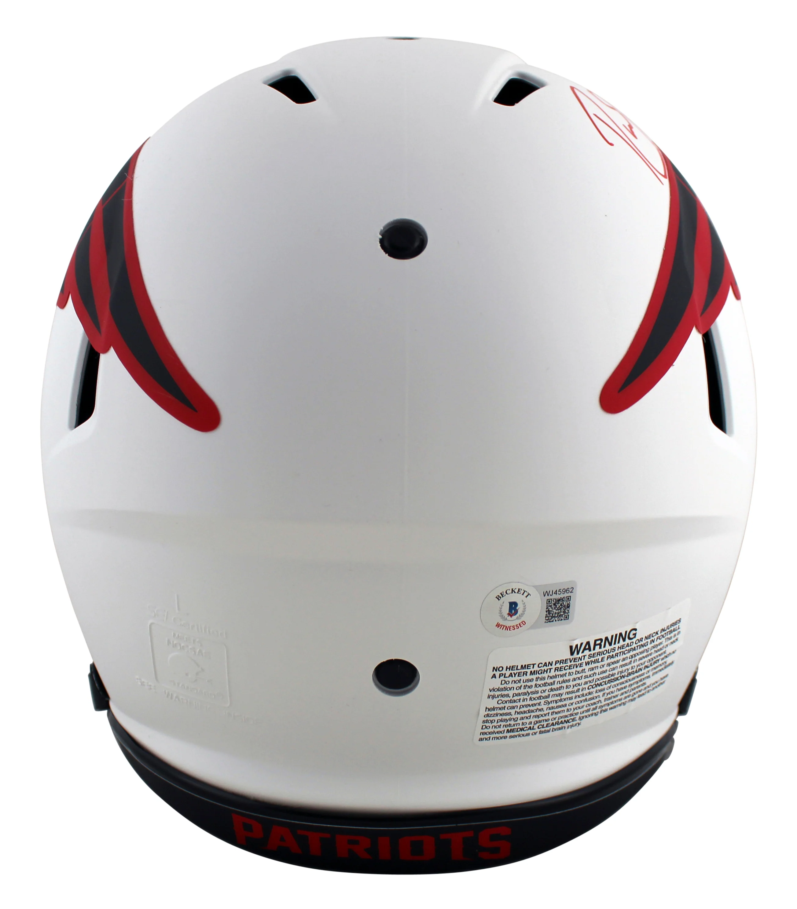 Patriots Randy Moss Signed Lunar Full Size Speed Proline Helmet w/ case BAS Wit - Image 4