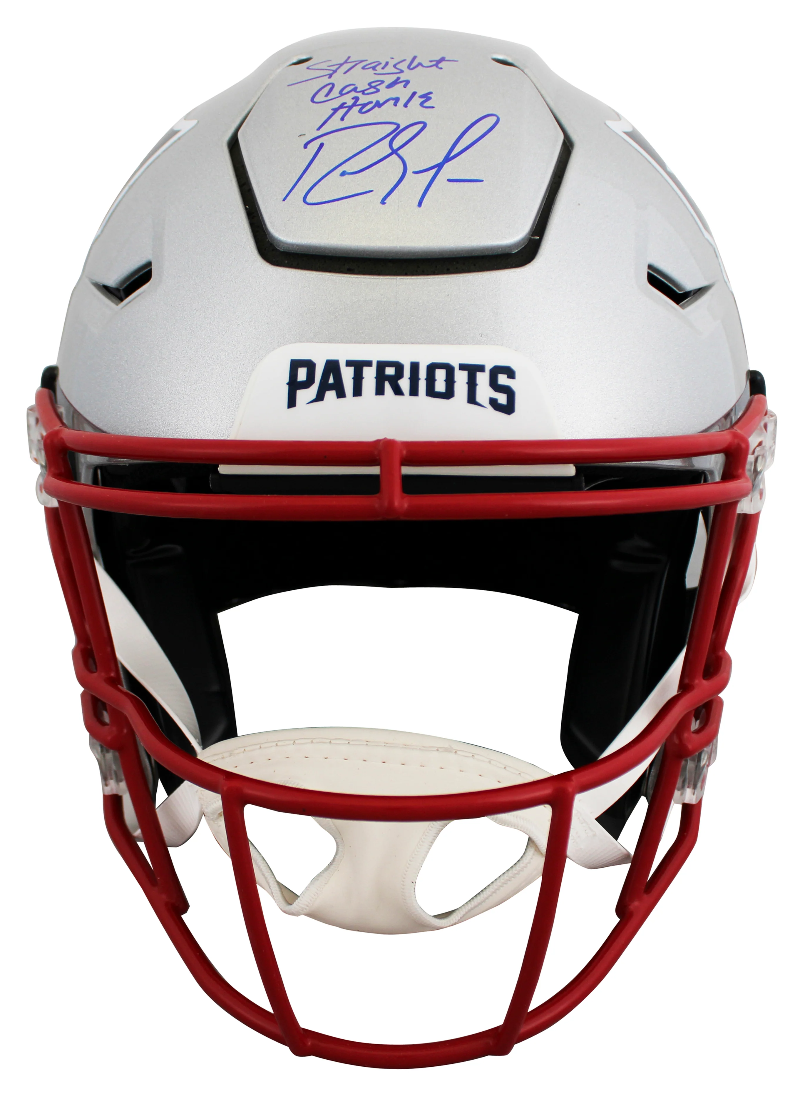 Patriots Randy Moss "Straight Cash Homie" Signed Speed Flex F/S Helmet BAS Wit 2 - Image 4