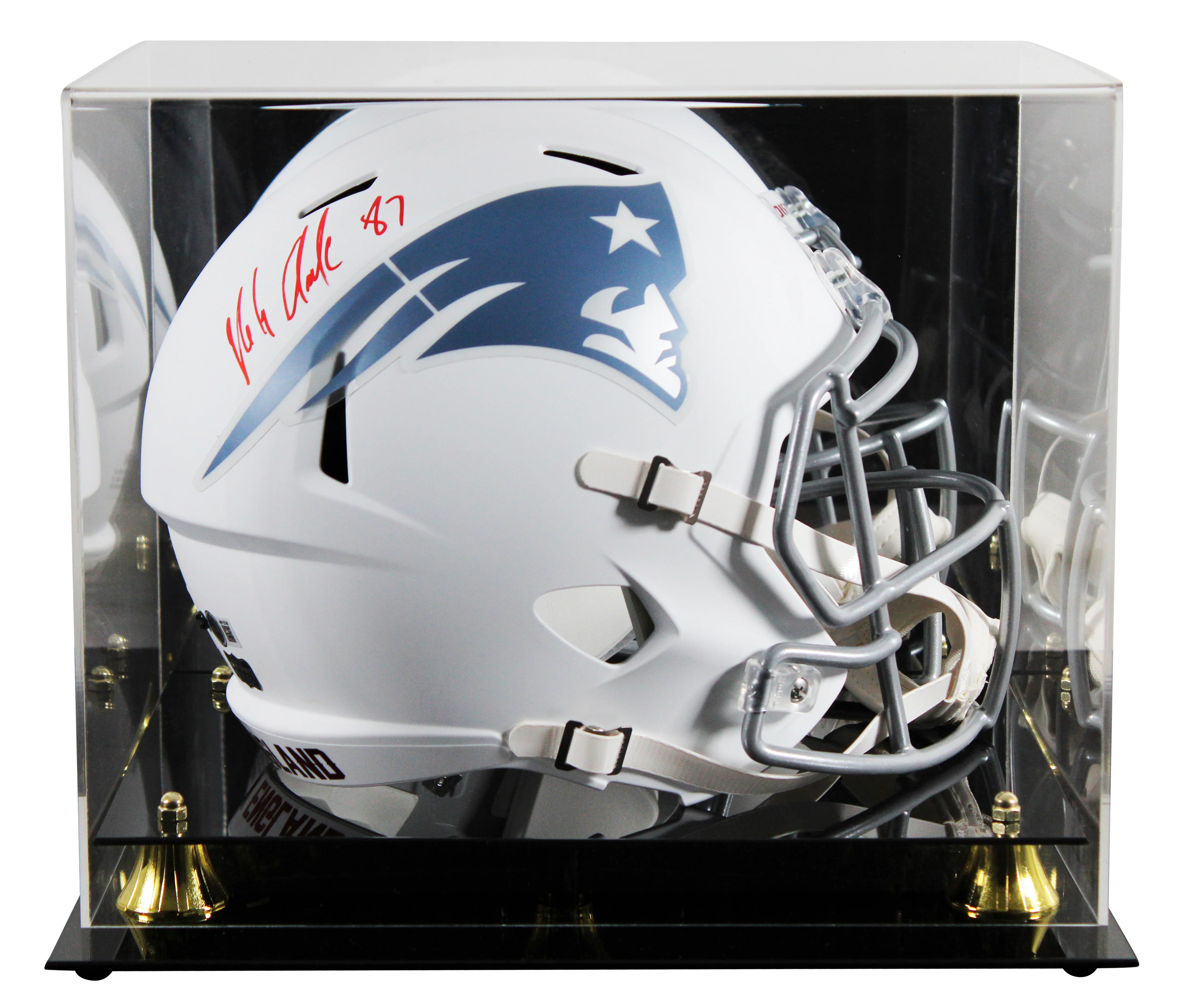 Patriots Rob Gronkowski Signed 2025 Rivalries F/S Speed Rep Helmet W/ Case BAS W - Image 2