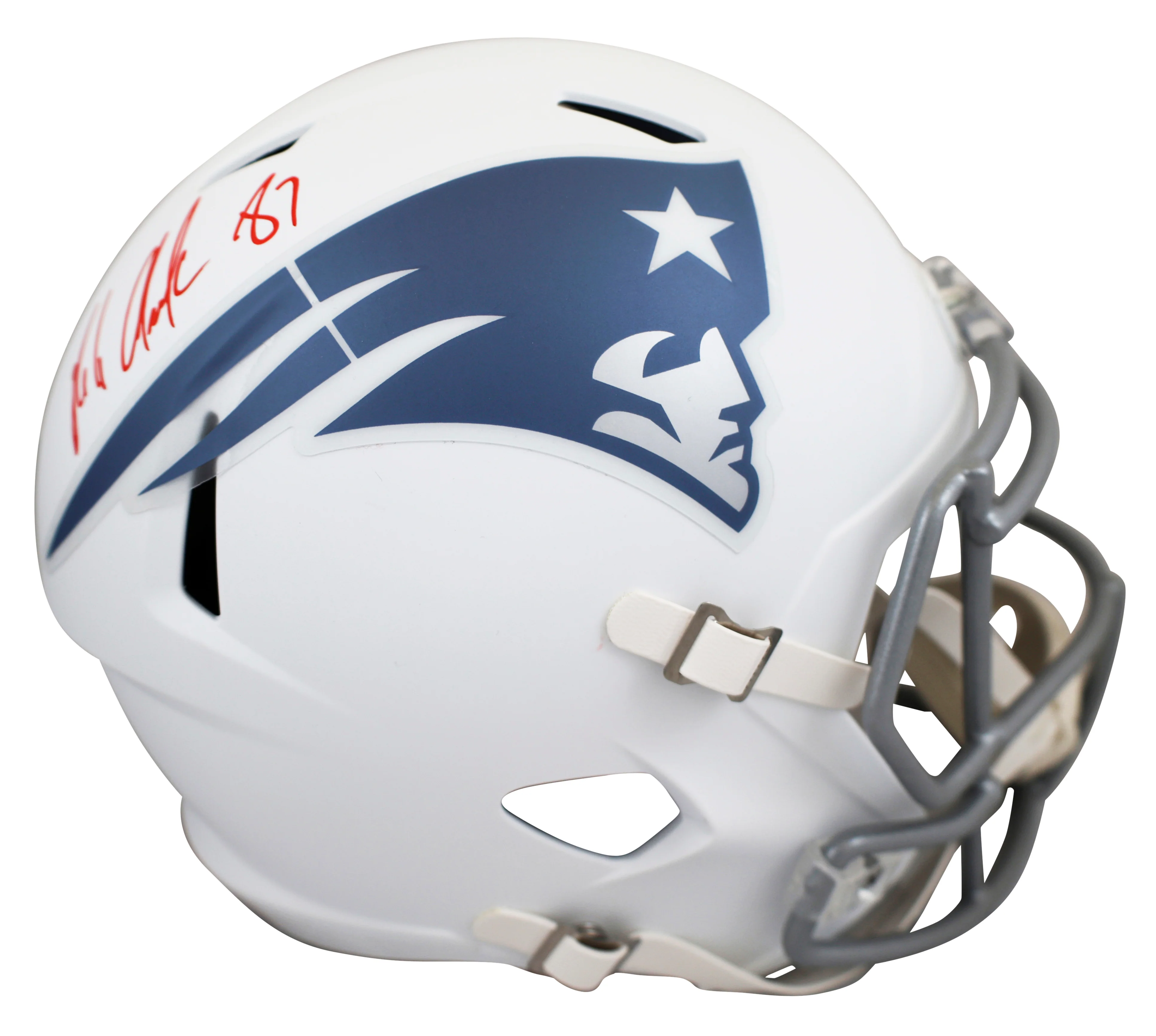 Patriots Rob Gronkowski Signed 2025 Rivalries F/S Speed Rep Helmet W/ Case BAS W - Image 3