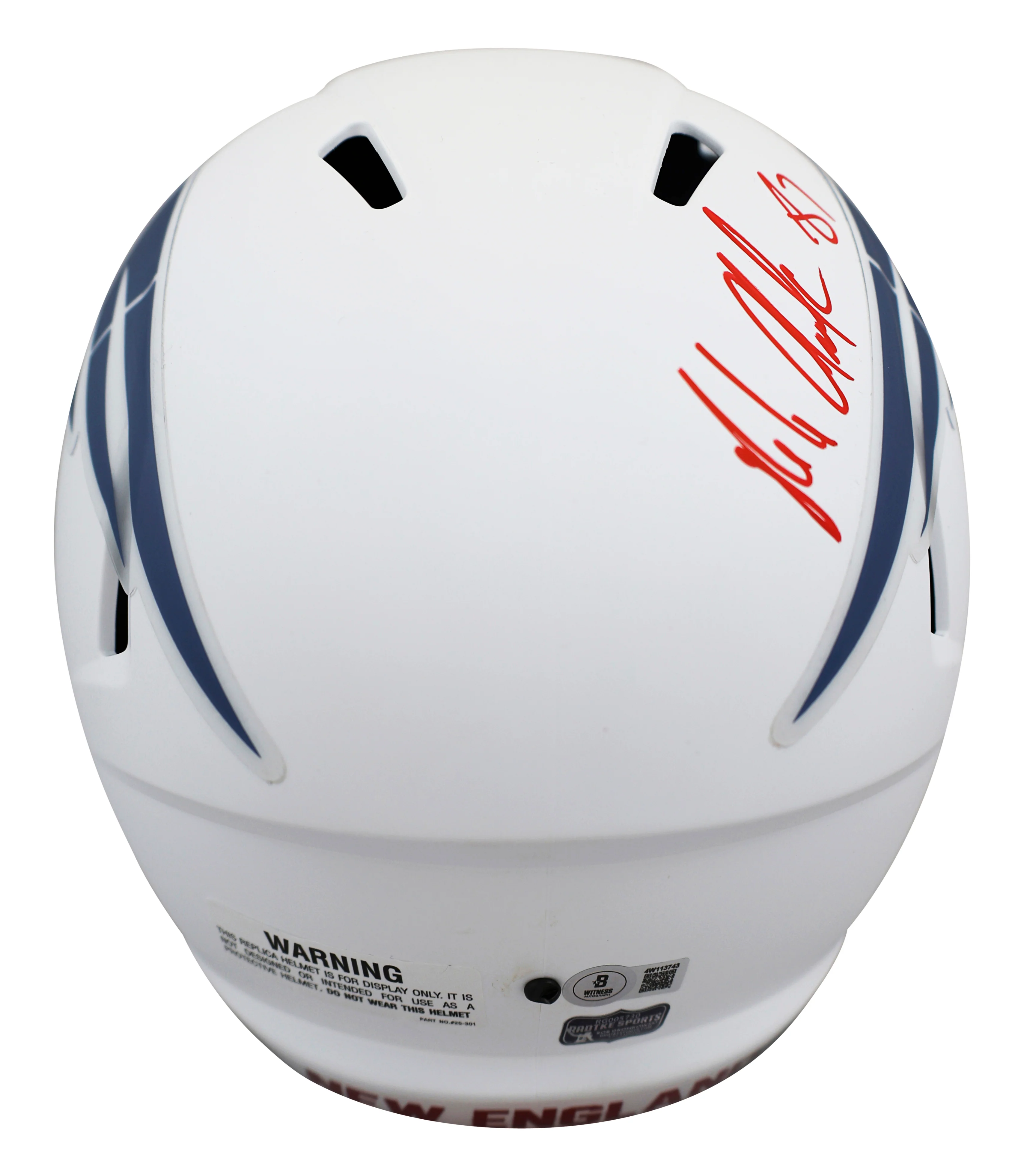 Patriots Rob Gronkowski Signed 2025 Rivalries F/S Speed Rep Helmet W/ Case BAS W - Image 4