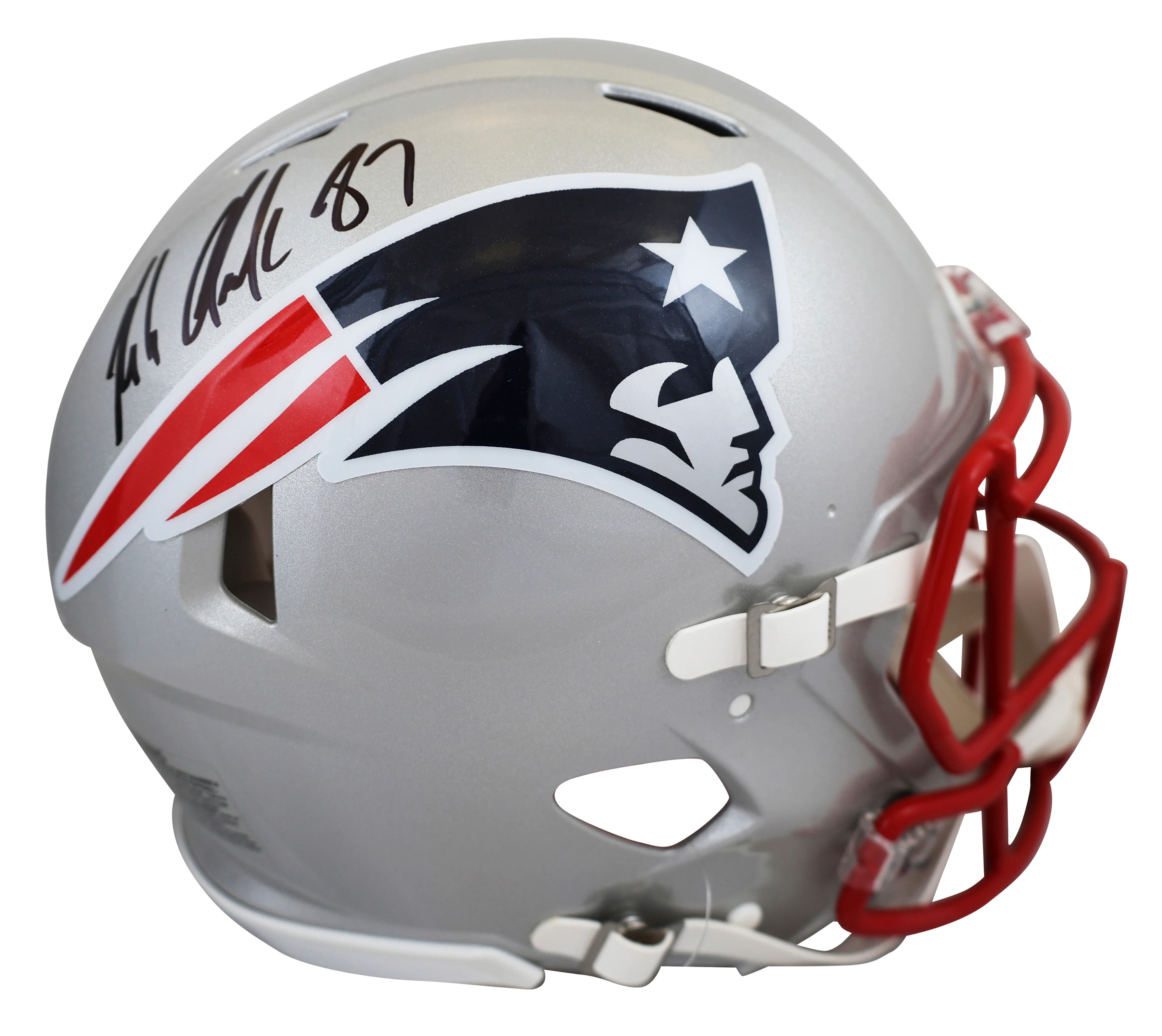 Patriots Rob Gronkowski Signed Full Size Speed Proline Helmet W/ Case BAS Wit - Image 3
