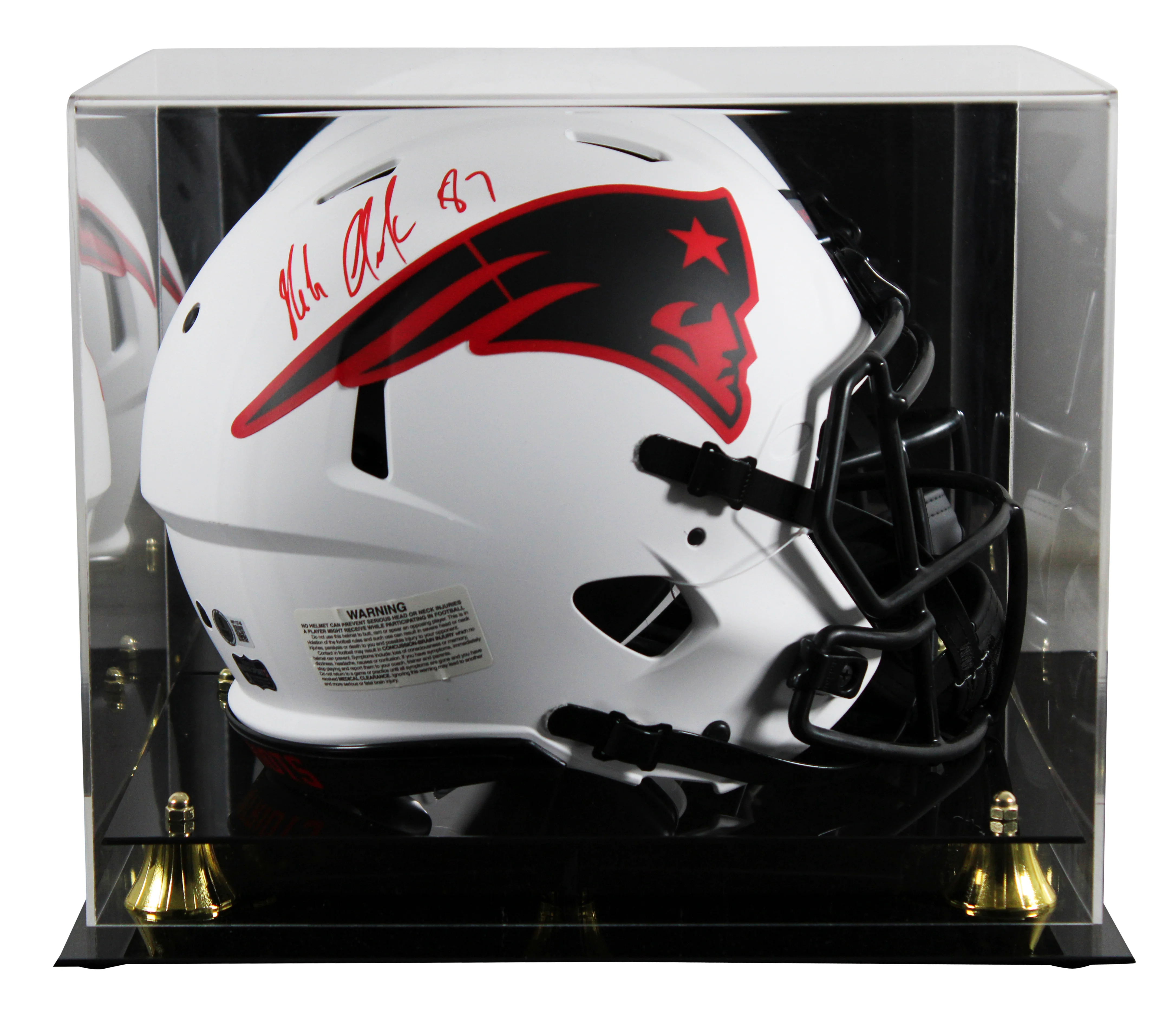 Patriots Rob Gronkowski Signed Lunar F/S Speed Proline Helmet W/ Case BAS Wit - Image 2