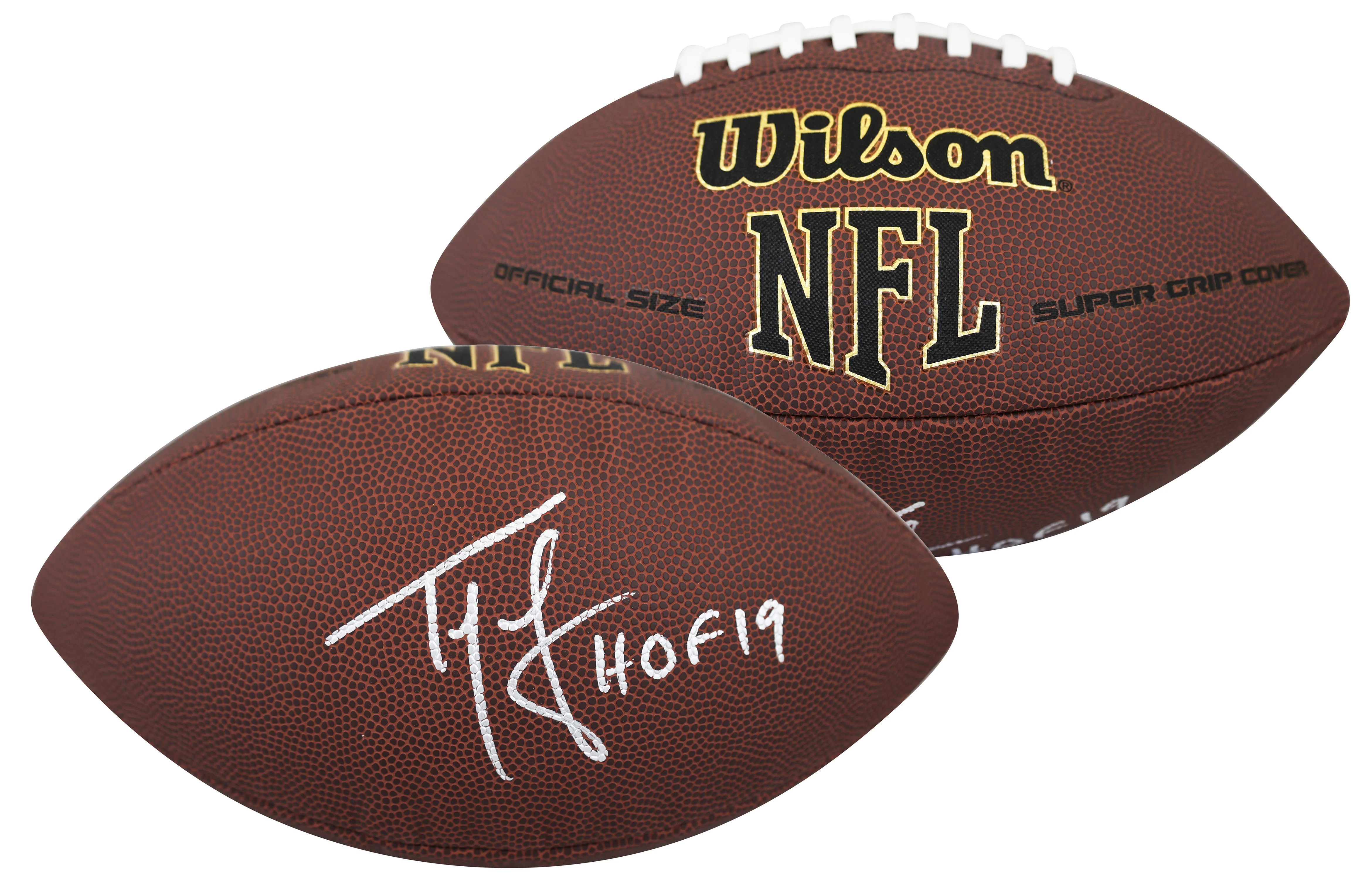 Patriots Ty Law "HOF 2019" Signed Wilson Super Grip Football W/ Case BAS Witness - Image 3