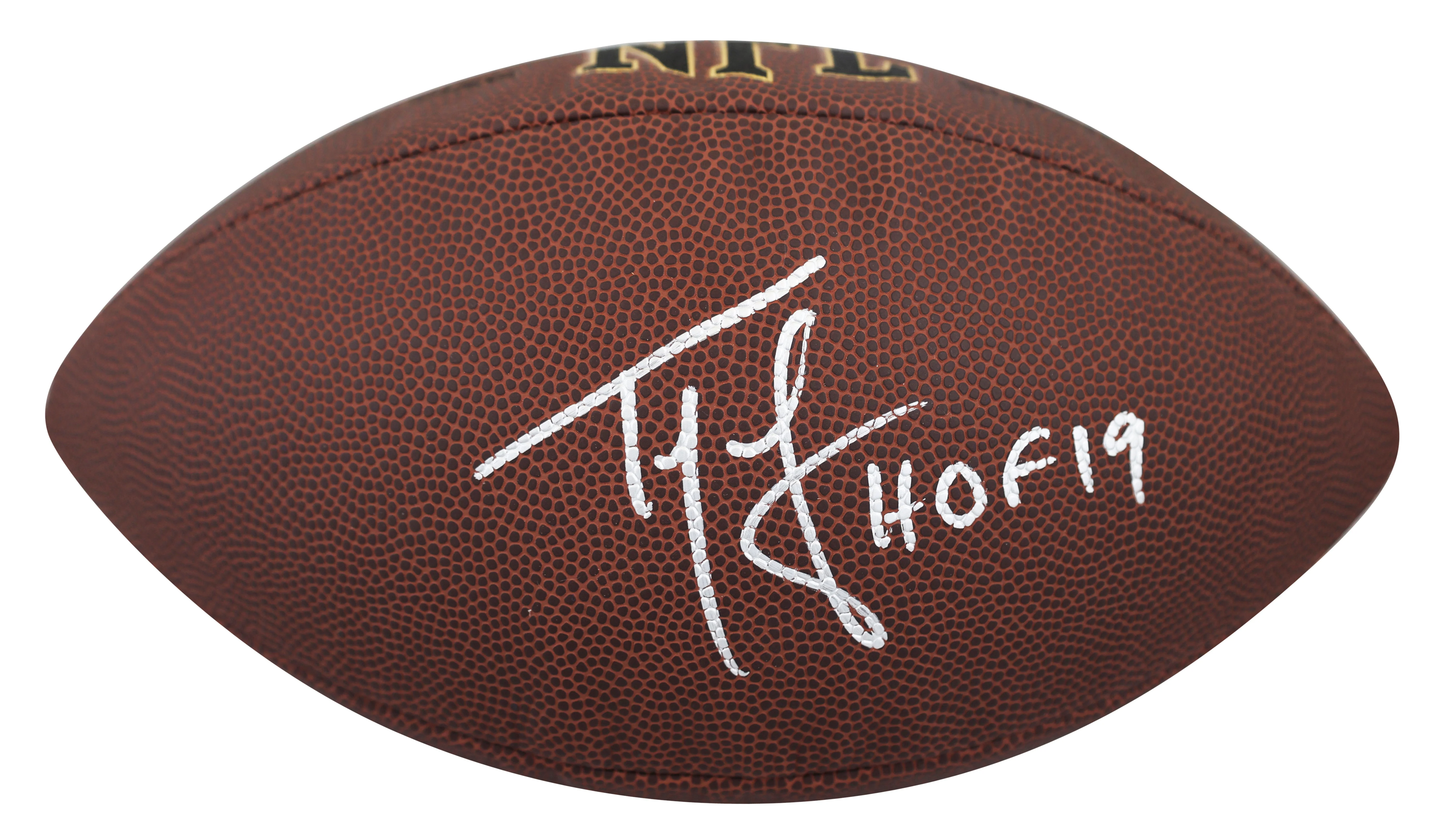Patriots Ty Law "HOF 2019" Signed Wilson Super Grip Nfl Football BAS Witnessed - Image 3