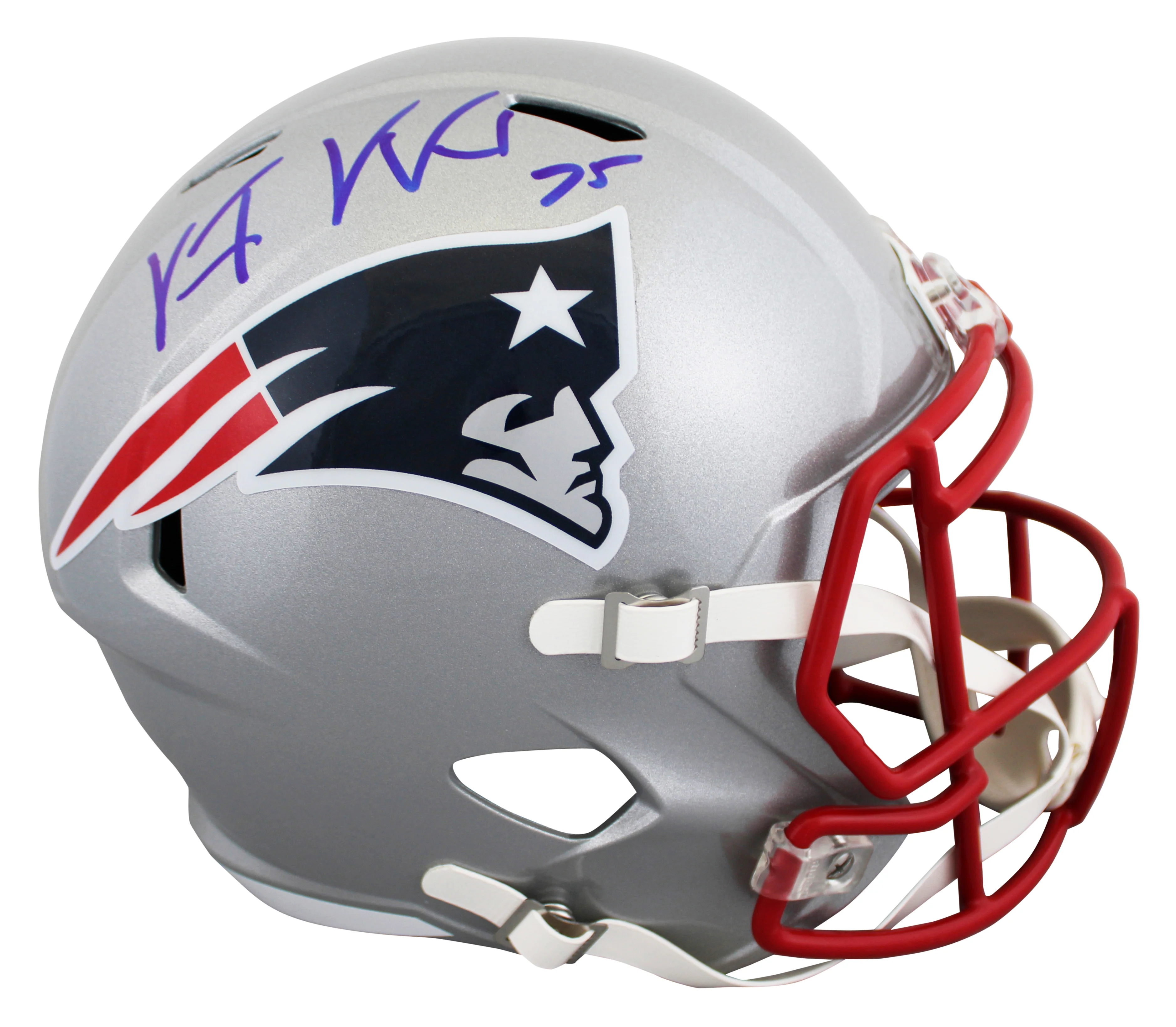Patriots Vince Wilfork Authentic Signed Full Size Speed Rep Helmet BAS Witnessed - Image 2