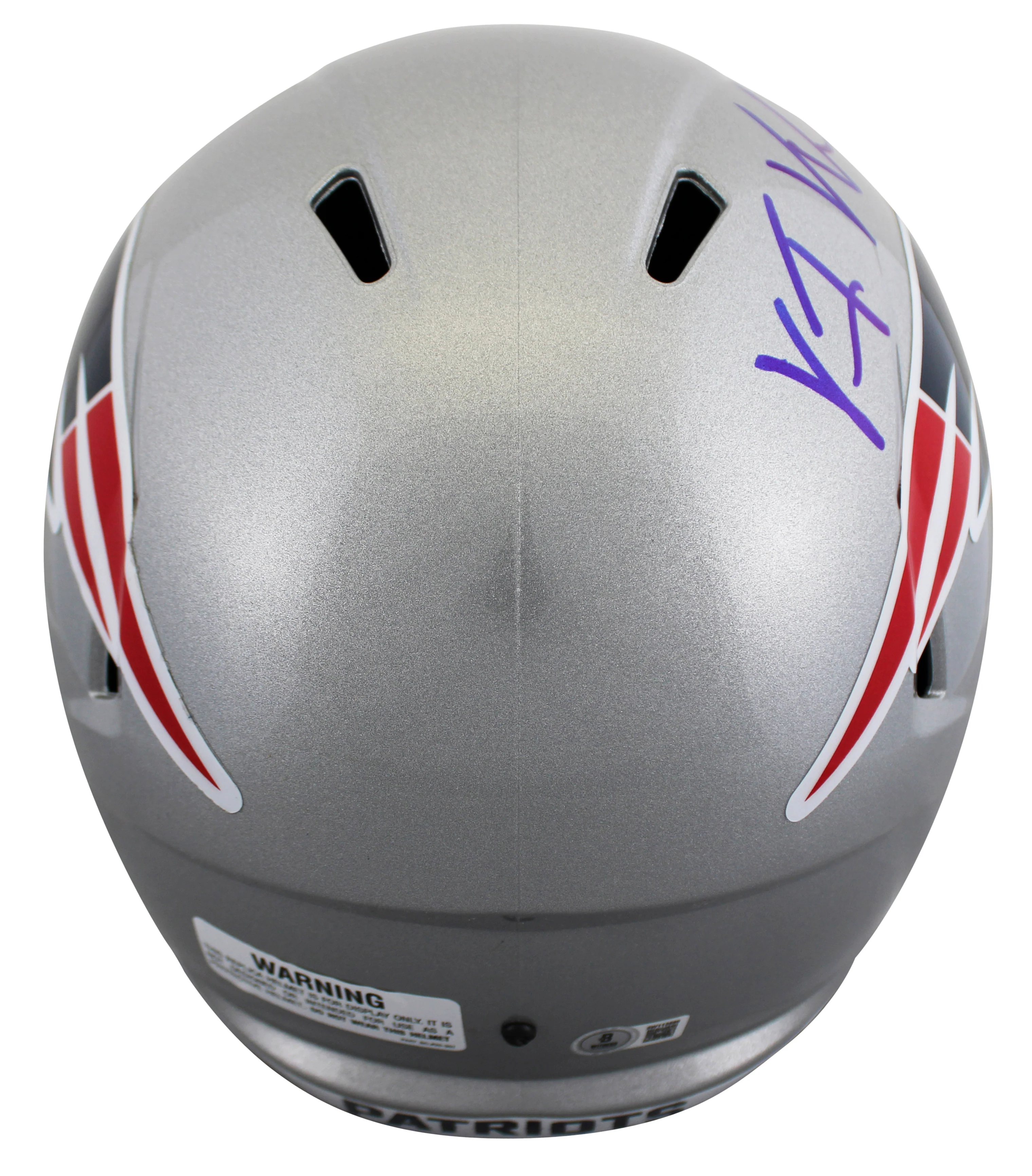 Patriots Vince Wilfork Signed Full Size Speed Rep Helmet W/ Case BAS Witnessed - Image 4