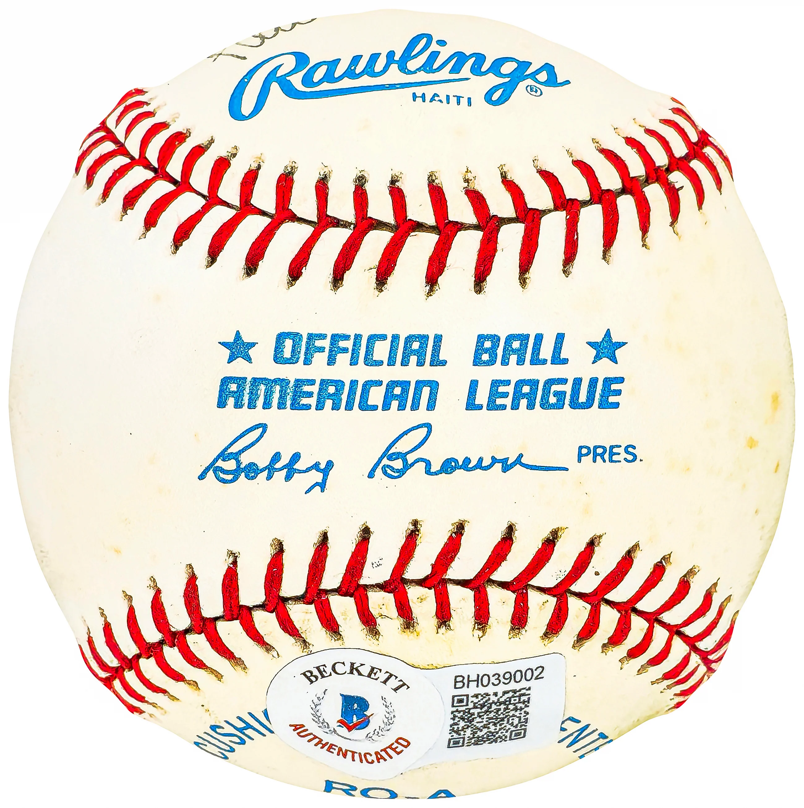Paul Burris Autographed Official AL Baseball Milwaukee Braves Beckett BAS QR #BH039002 - Image 2