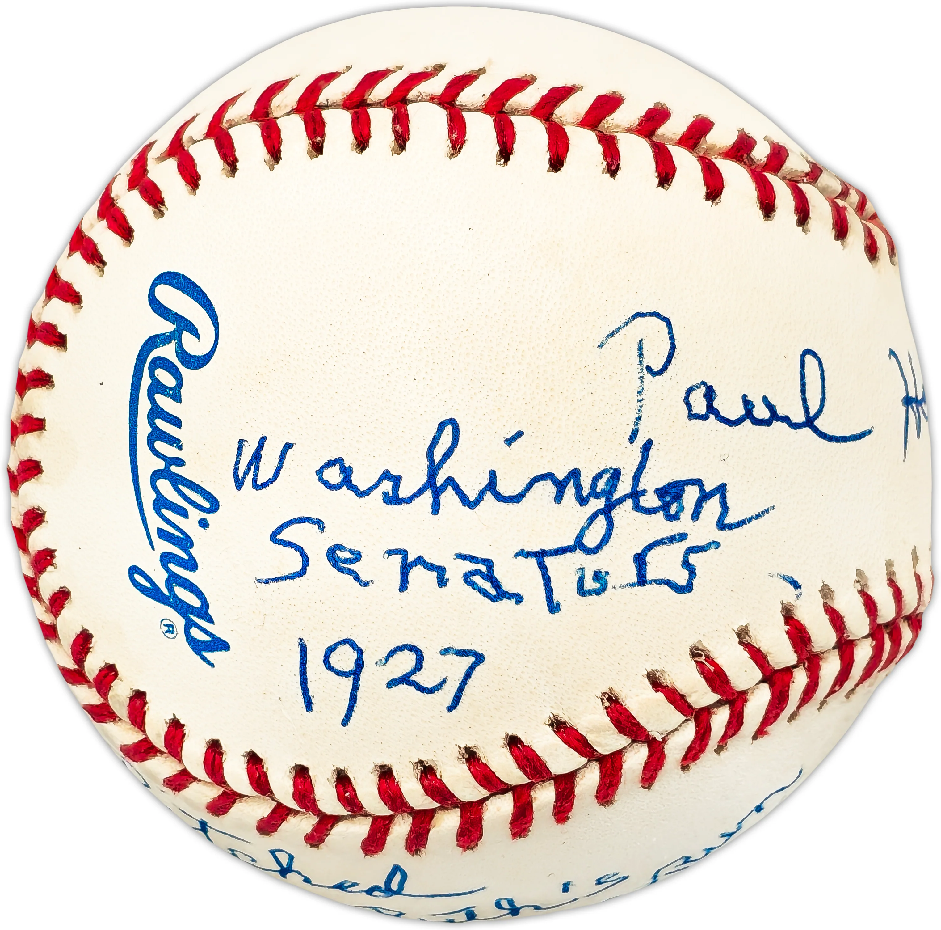 Paul Hopkins Autographed Official AL Baseball Washington Senators "Pitched Babe Ruth's 59th HR 9/29/27" Beckett BAS QR #BL93623 - Image 2