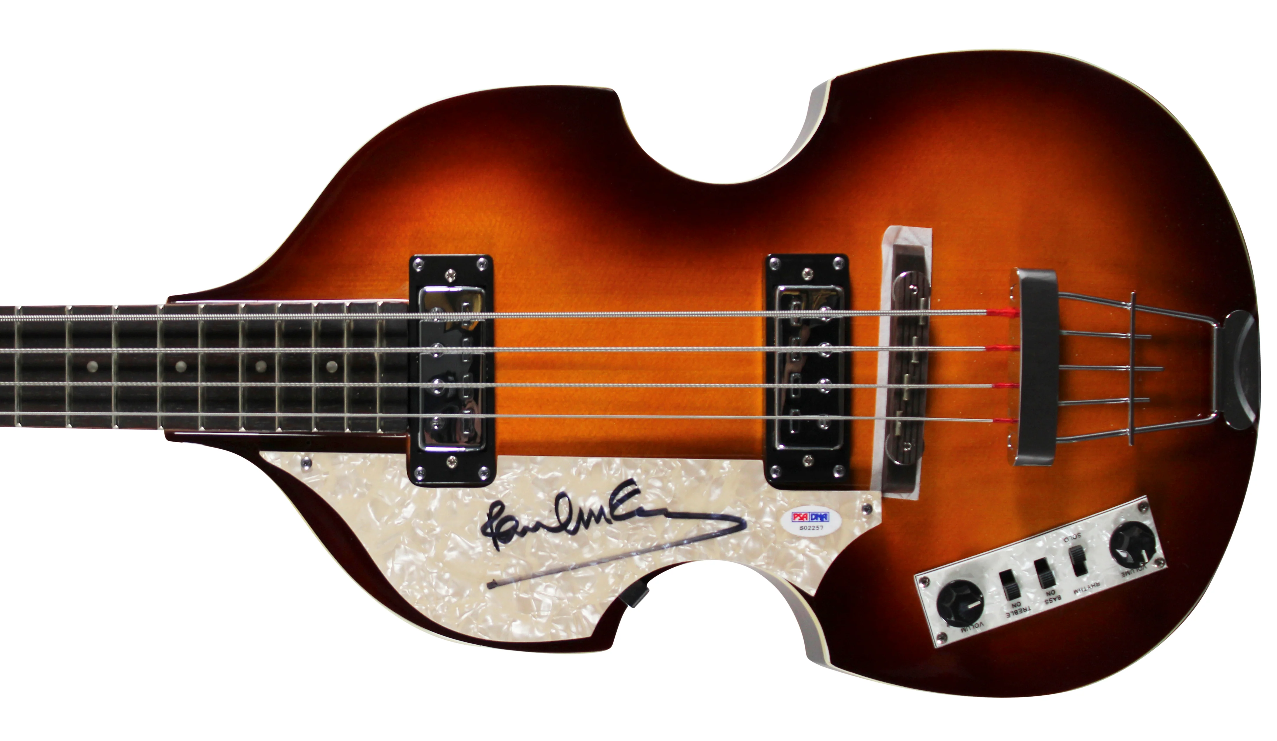 Paul McCartney The Beatles Signed Left Handed Hofner Violin Bass Guitar PSA/DNA - Image 2