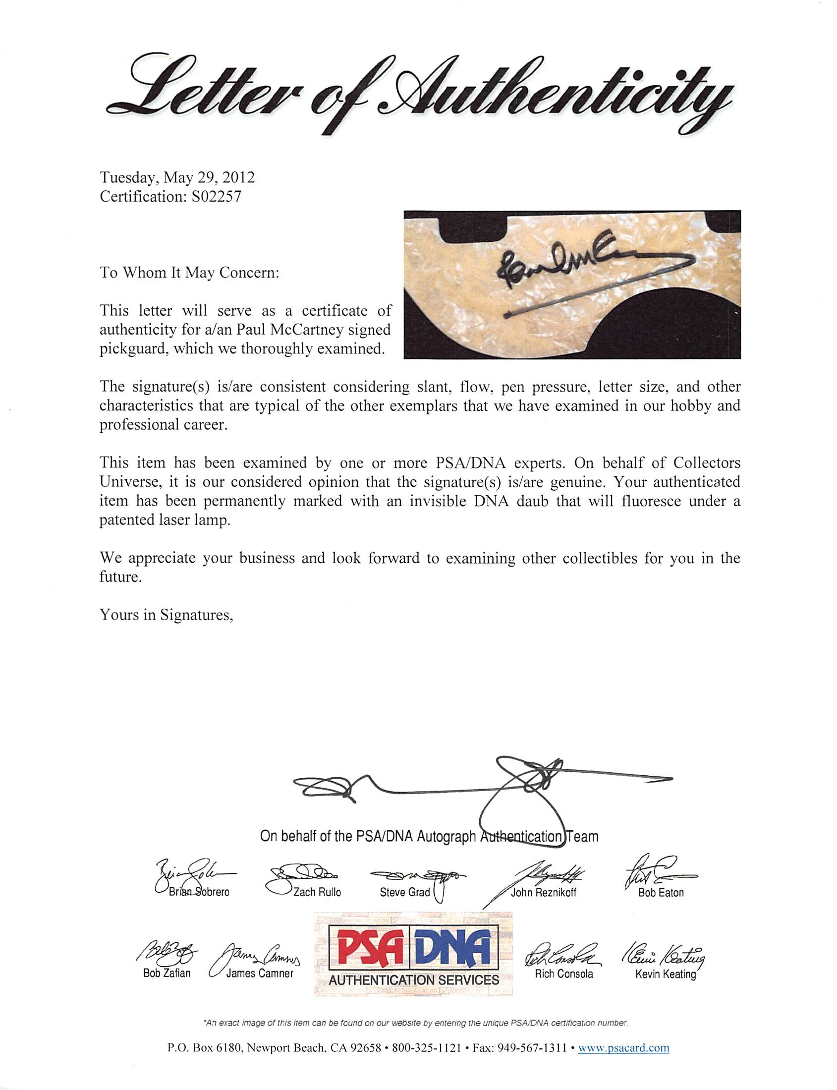 Paul McCartney The Beatles Signed Left Handed Hofner Violin Bass Guitar PSA/DNA - Image 8