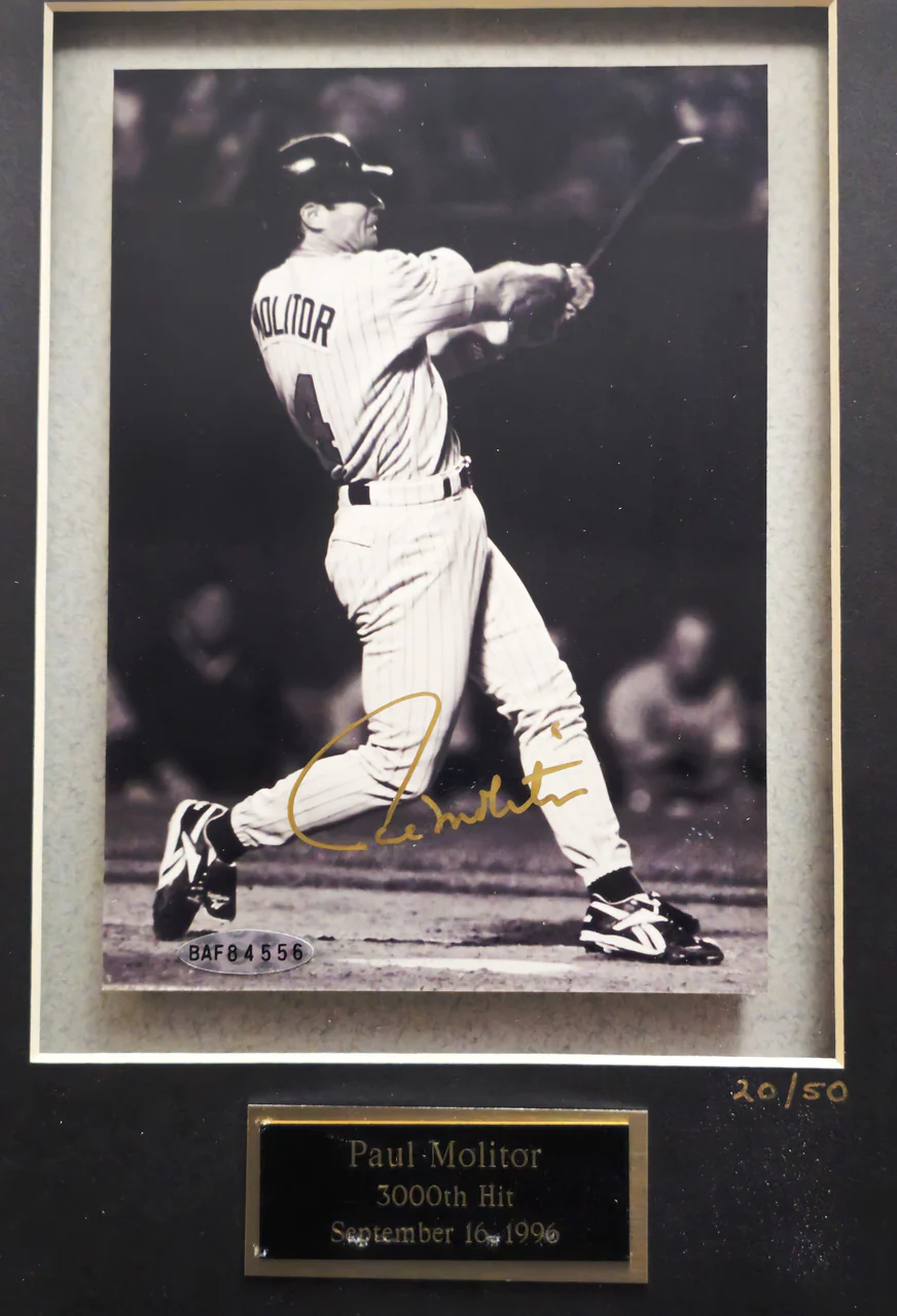 Paul Molitor Autographed Framed Gold 3000th Hit Club 5x7 Photo Minnesota Twins #20/50 UDA Holo #BAF84556 - Image 2