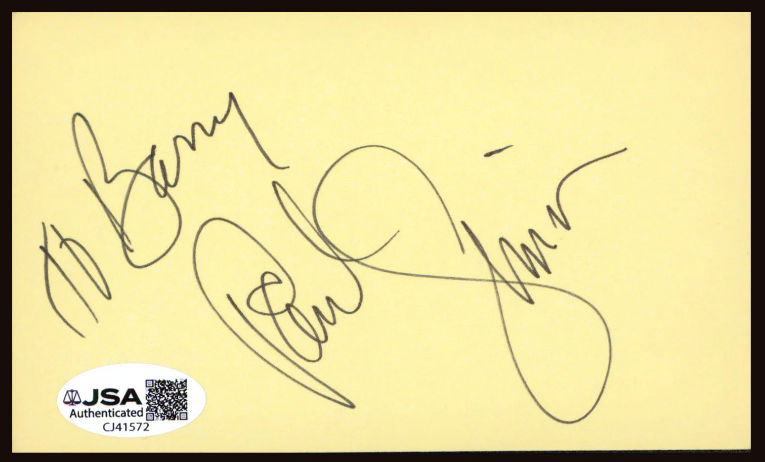 Paul SImon "To Barry" Authentic Signed 3x5 Index Card Autographed JSA #CJ41572 - Image 2