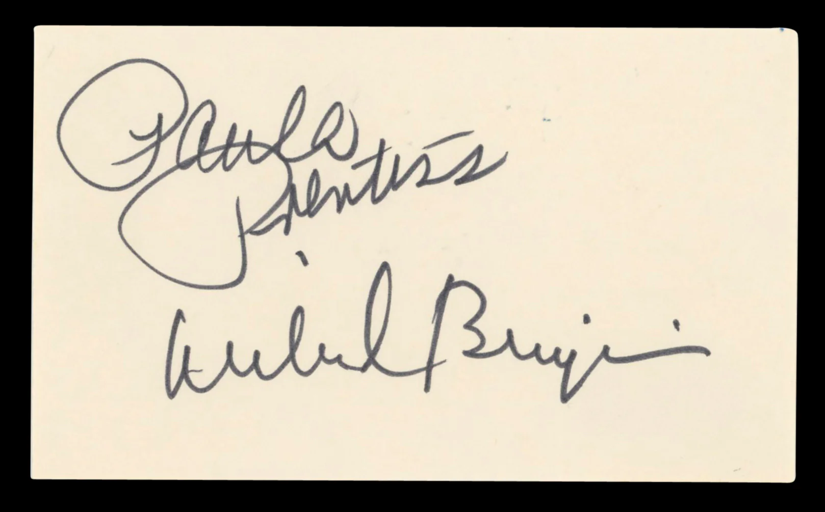 Paula Prentiss and Richard Benjamin He & She Authentic Signed 3x5 Index Card BAS #BV03277