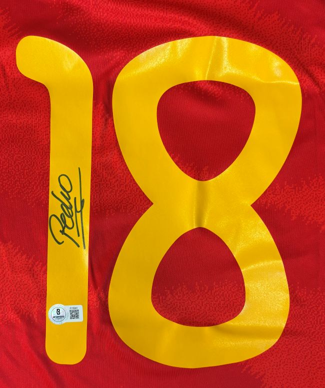 Pedro Signed Spain Adidas Soccer Jersey BAS - Image 2