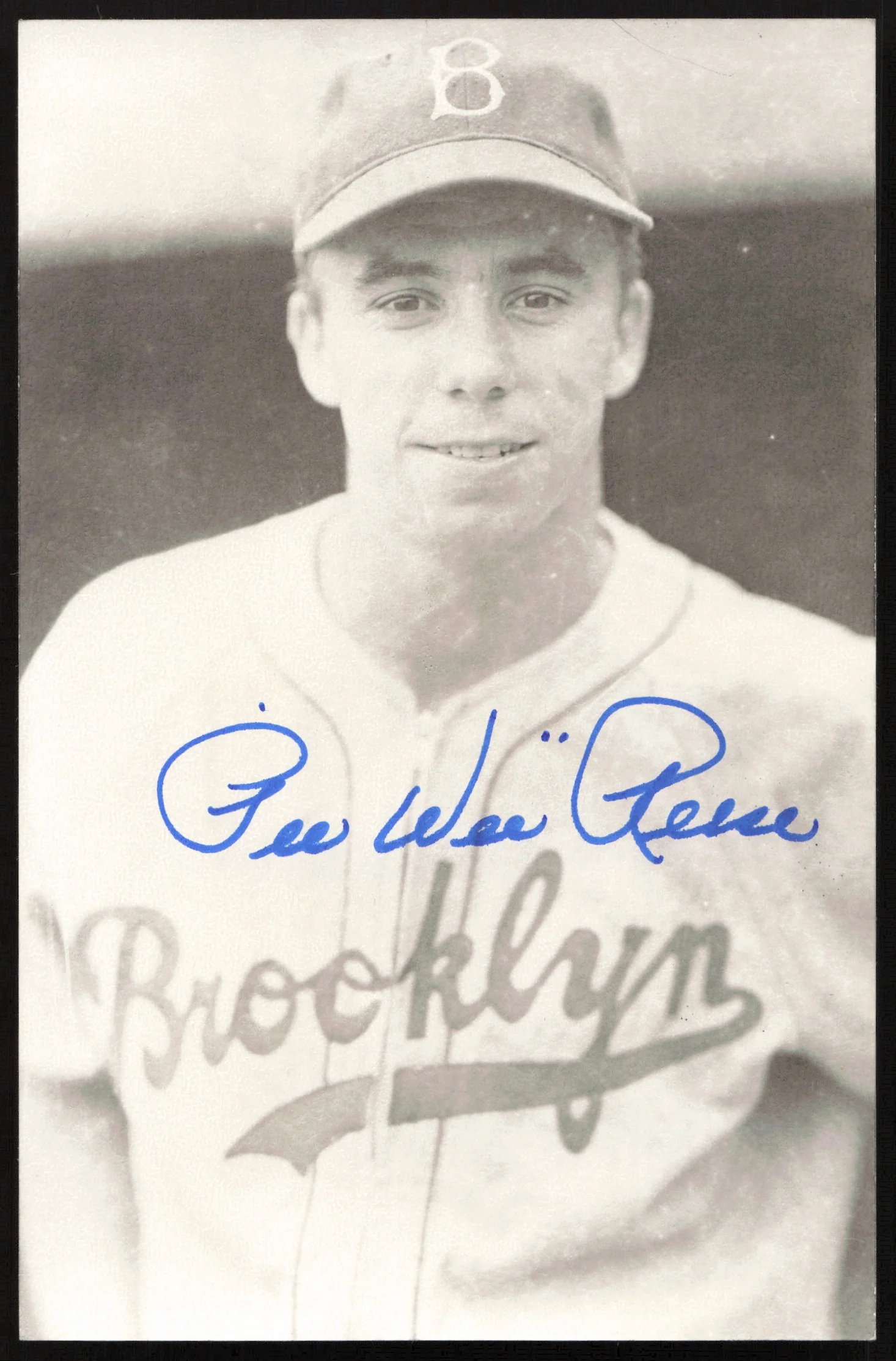 Pee Wee Reese Autographed 3.5x5.5 Postcard Brooklyn Dodgers SKU #260135