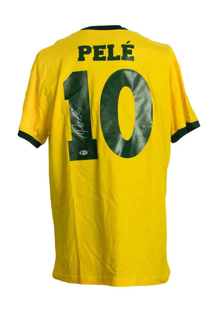 Pele Signed Brazil Soccer Jersey BAS - Image 6