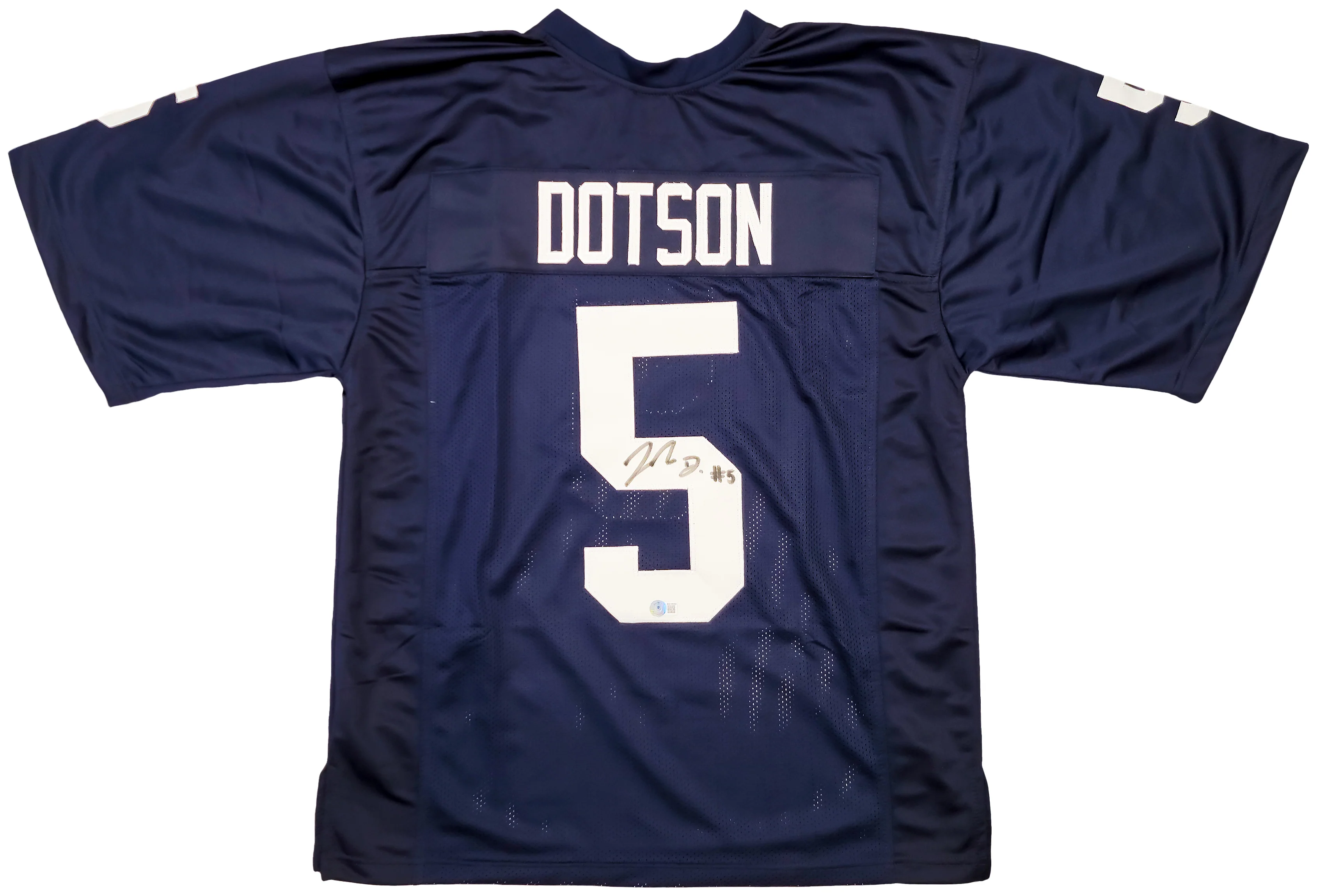 Penn State Nittany Lions Jahan Dotson Autographed Blue Jersey Beckett BAS Stock #203016 - Image 2