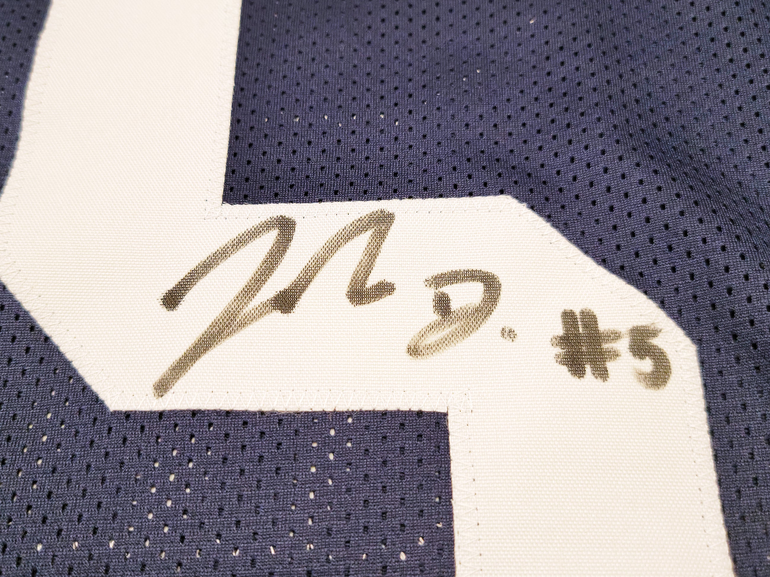 Penn State Nittany Lions Jahan Dotson Autographed Blue Jersey Beckett BAS Stock #203016 - Image 3