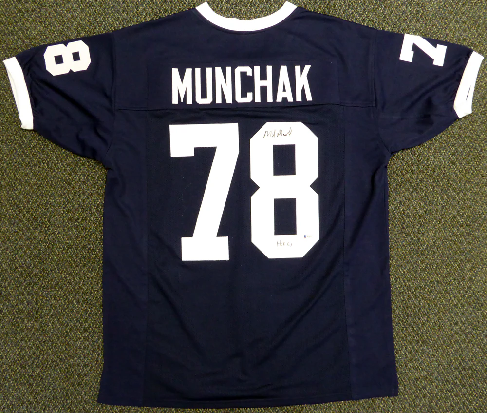 Penn State Nittany Lions Mike Munchak Autographed Blue Jersey Beckett BAS Stock #114984 - Image 2
