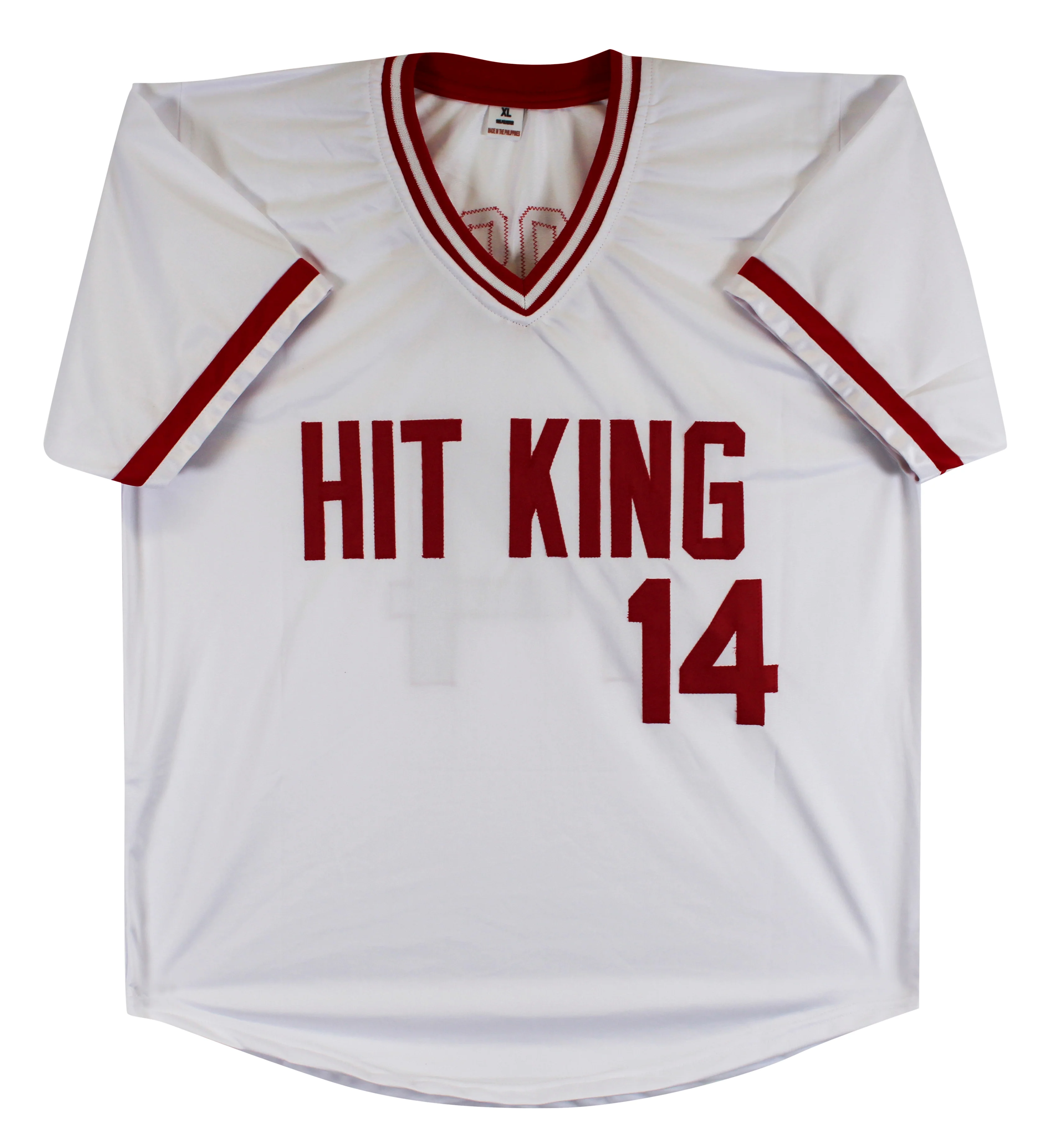 Pete Rose "4256" Authentic Signed White Pro Style Jersey Autographed BAS 4 - Image 4