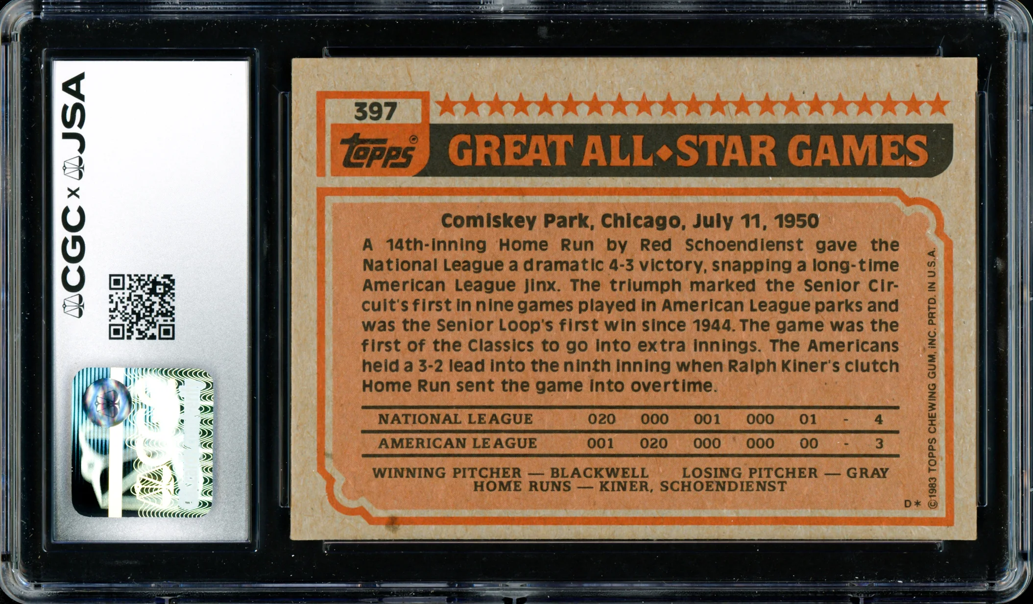 Pete Rose Autographed 1983 Topps Card #397 Philadelphia Phillies Auto Grade Gem Mint 10 CGC x JSA #6078172210 - Image 2