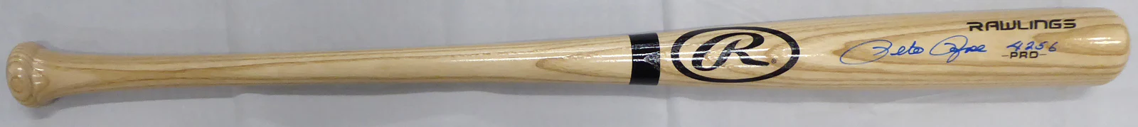 Pete Rose Autographed Blonde Rawlings Bat Cincinnati Reds "4256" In Blue PR Holo Stock #177051 - Image 2