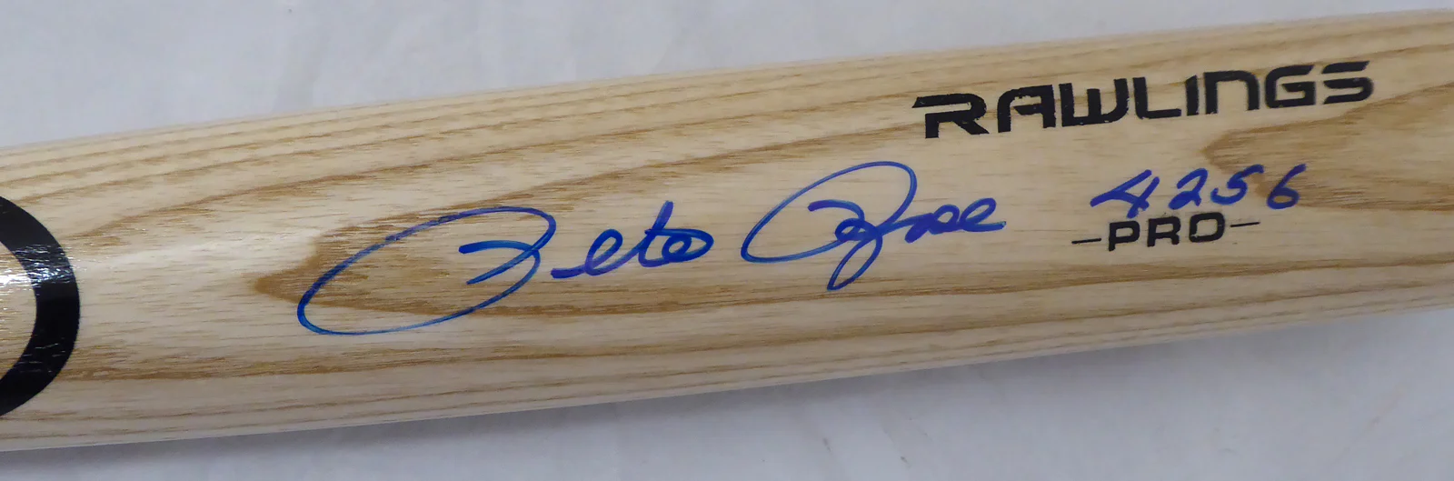 Pete Rose Autographed Blonde Rawlings Bat Cincinnati Reds "4256" In Blue PR Holo Stock #177051 - Image 3