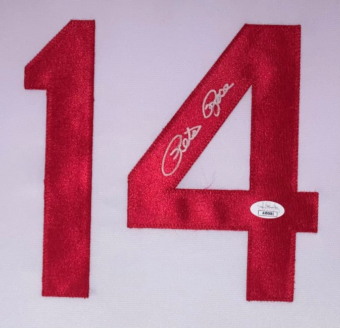 Pete Rose Cincinnati Signed Framed White Baseball Jersey JSA Hologram - Image 2