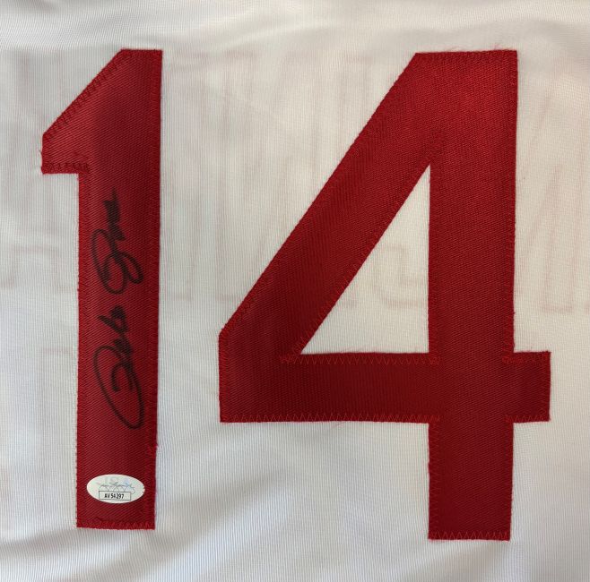 Pete Rose Cincinnatti Signed Autographed White Baseball Jersey 2 JSA - Image 2