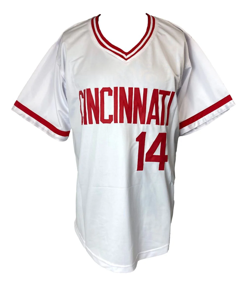 Pete Rose Cincinnati Signed In Black White Baseball Jersey JSA - Image 3