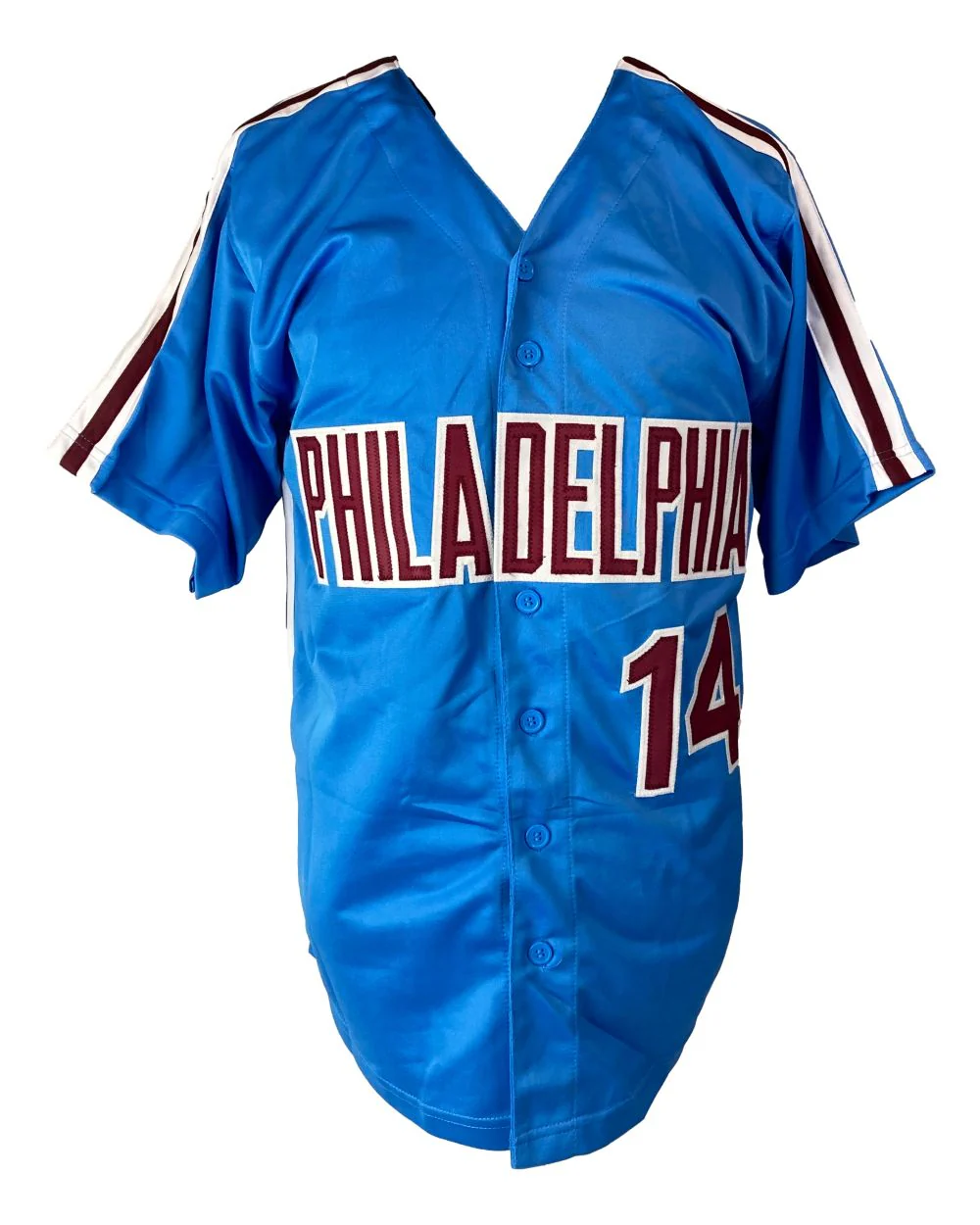 Pete Rose Philadelphia Signed Blue Baseball Jersey JSA - Image 3
