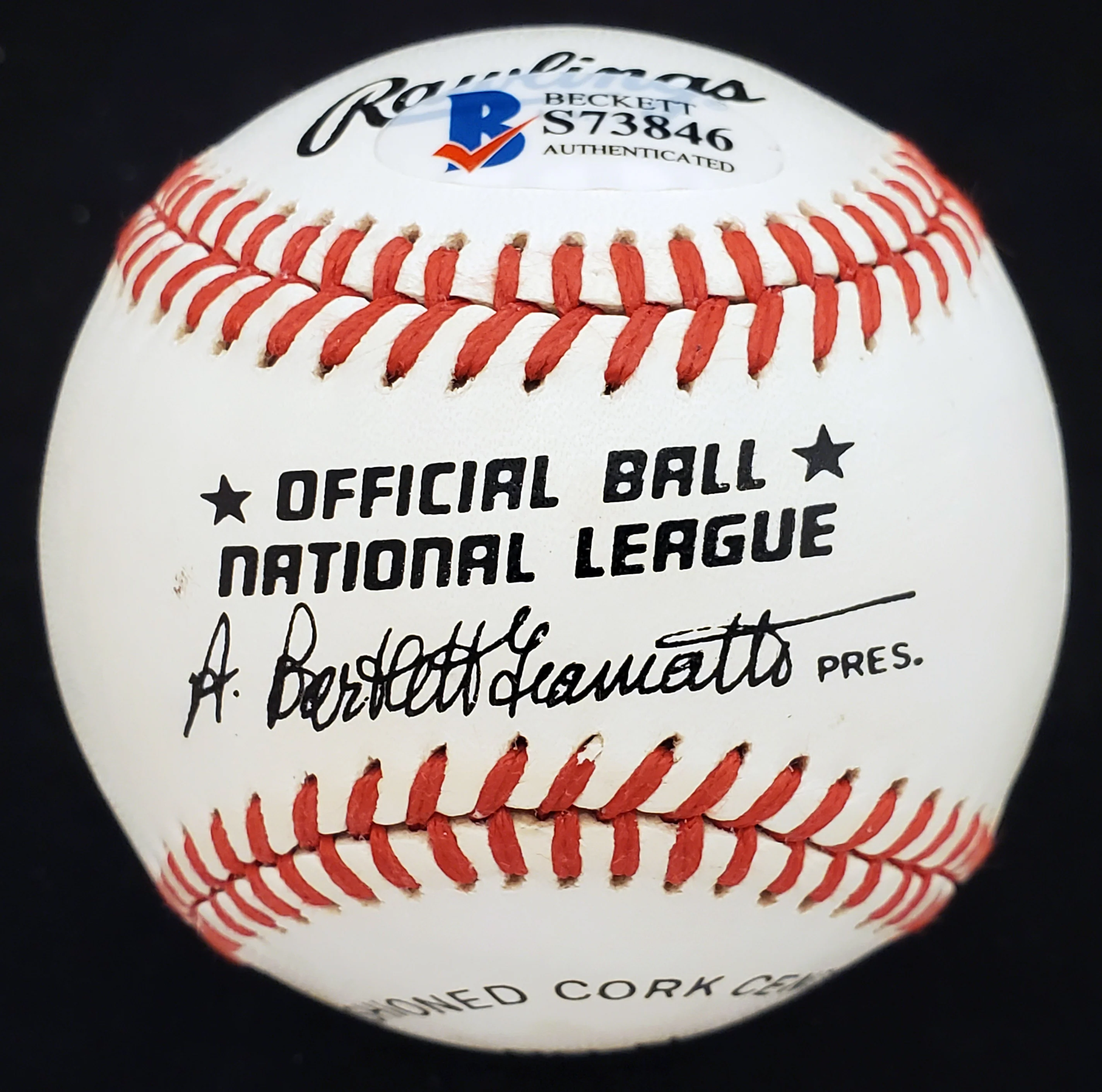 Pete Runnels Autographed Official NL Baseball Boston Red Sox Beckett BAS #S73846 - Image 2