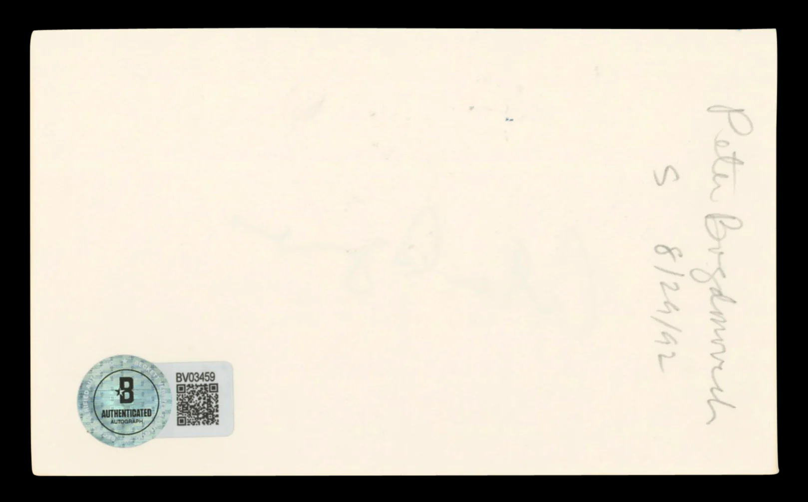 Peter Bogdanovich Authentic Signed 3x5 Index Card Autographed BAS #BV03459 - Image 3