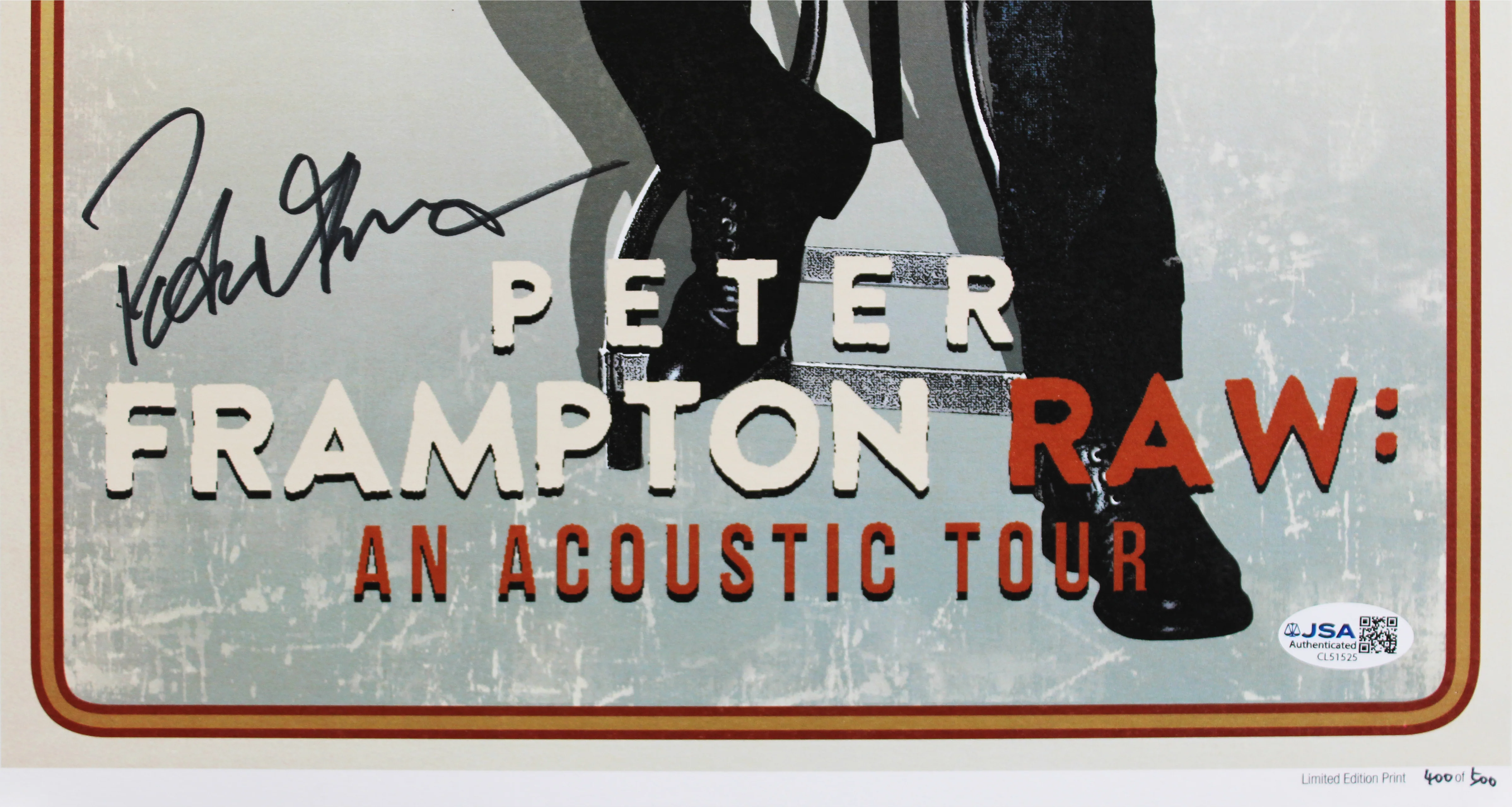 Peter Frampton Authentic Signed 12x18 Raw: An Acoustic Tour Poster JSA #CL51525 - Image 3
