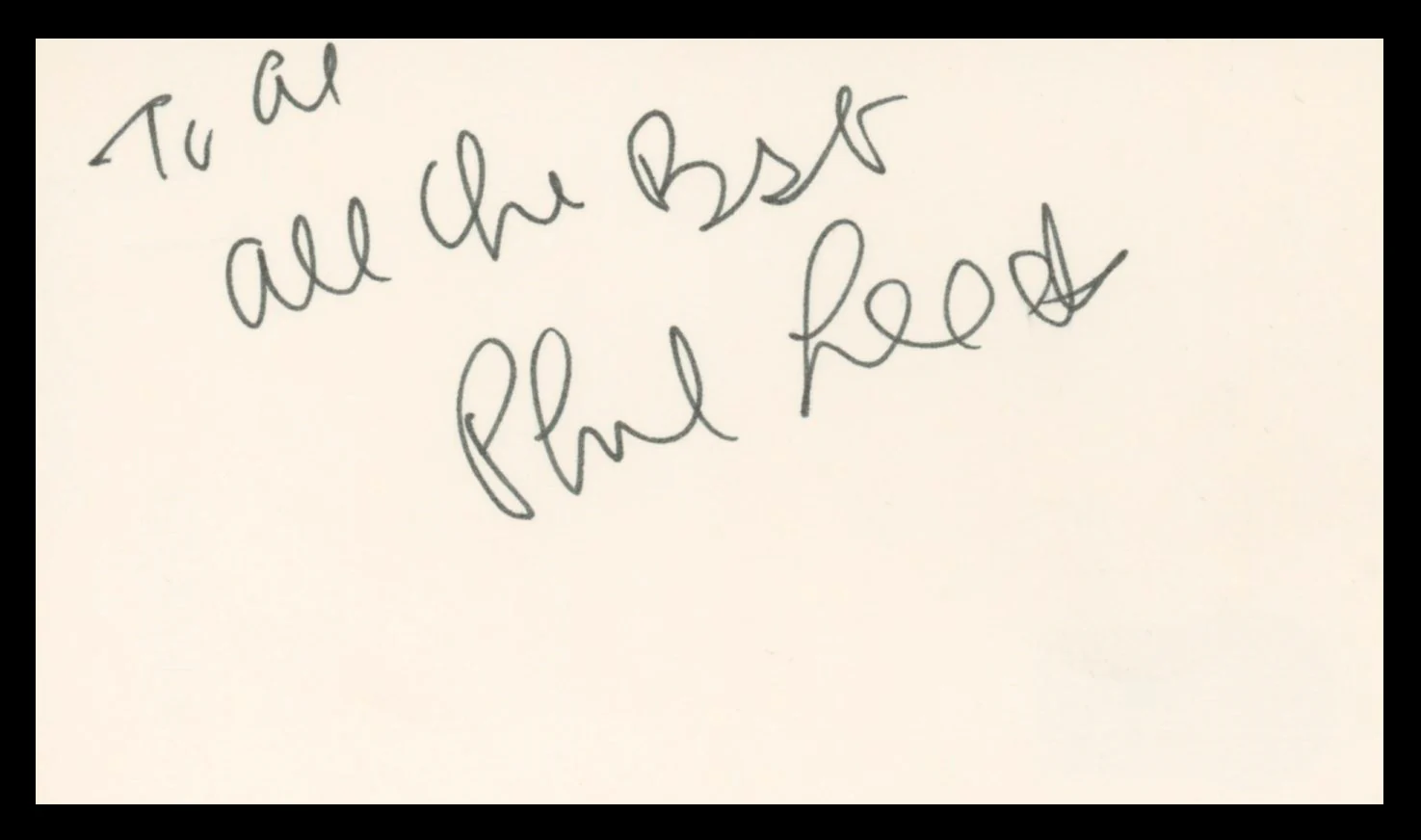 Phil Leeds Everybody Loves Raymond Authentic Signed 3x5 Index Card BAS #BV59003 - Image 2