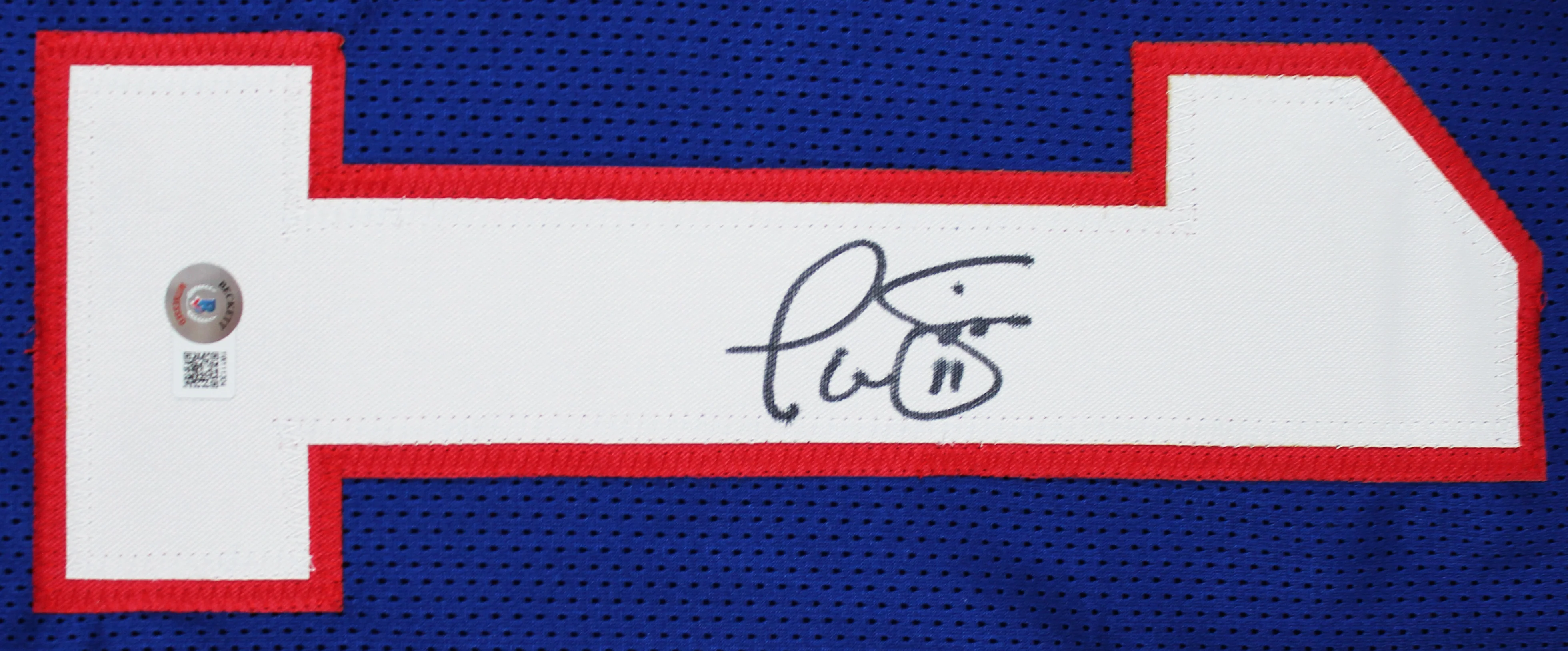 Phil Simms Authentic Signed Blue Pro Style Framed Jersey Autographed BAS Witness - Image 3