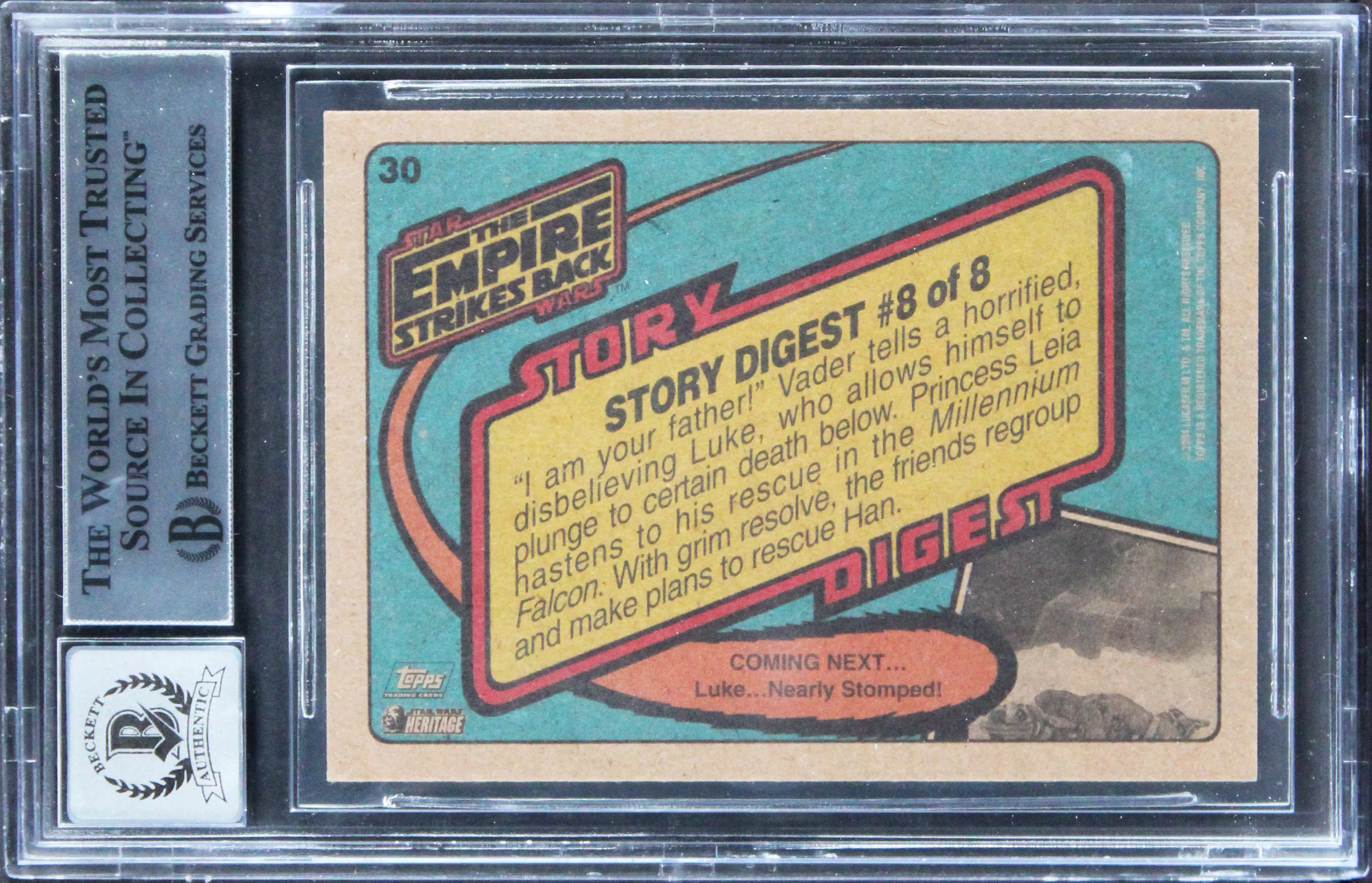 Phil Tippett & Jon Berg Signed 2004 Star Wars Heritage #30 Card Auto 10 BAS Slab - Image 3