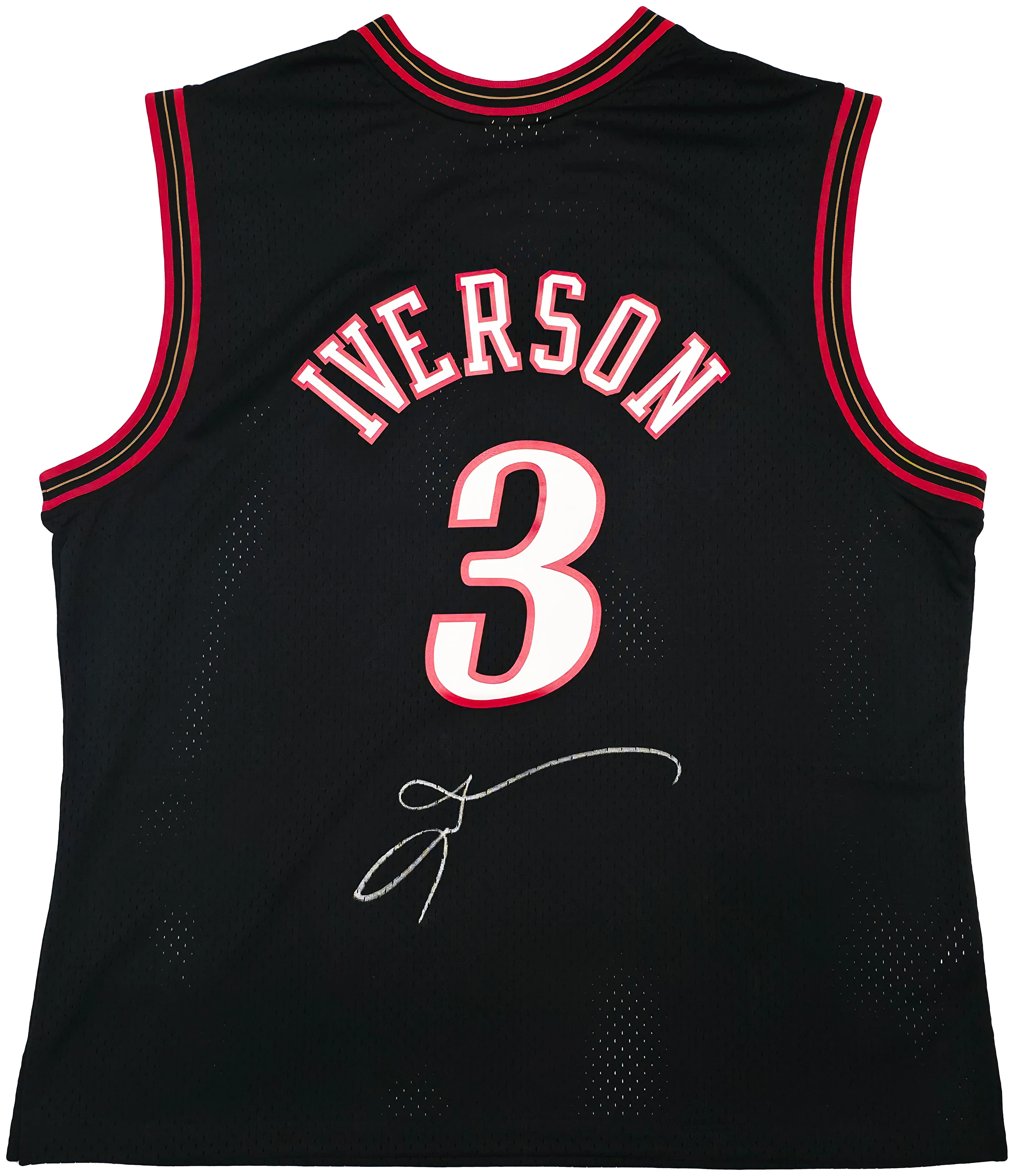 Philadelphia 76ers Allen Iverson Autographed Black Authentic Mitchell & Ness 2000-01 HWC Swingman Jersey Size 2XL Beckett BAS Witness Stock #245734