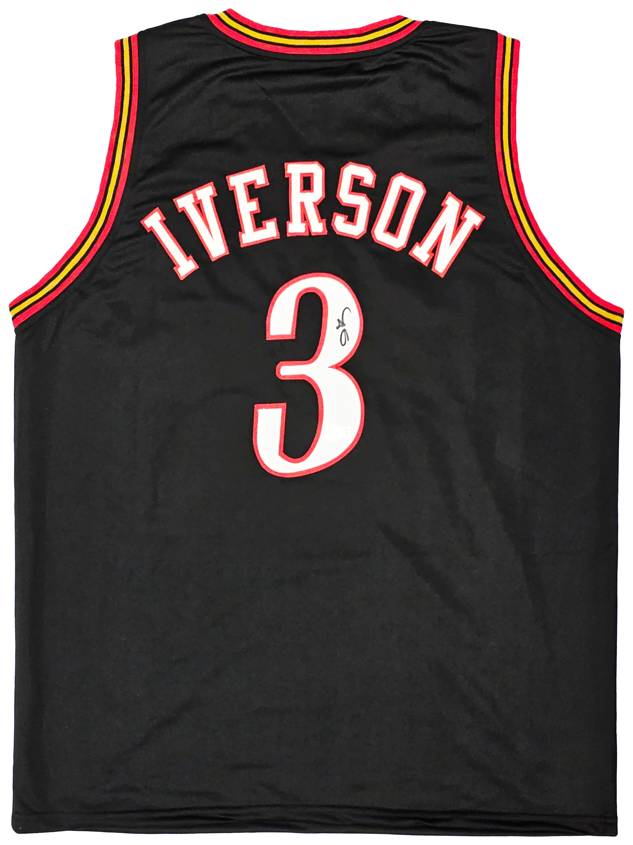 Philadelphia 76ers Allen Iverson Autographed Black Jersey Beckett BAS Witness Stock #220682 - Image 2