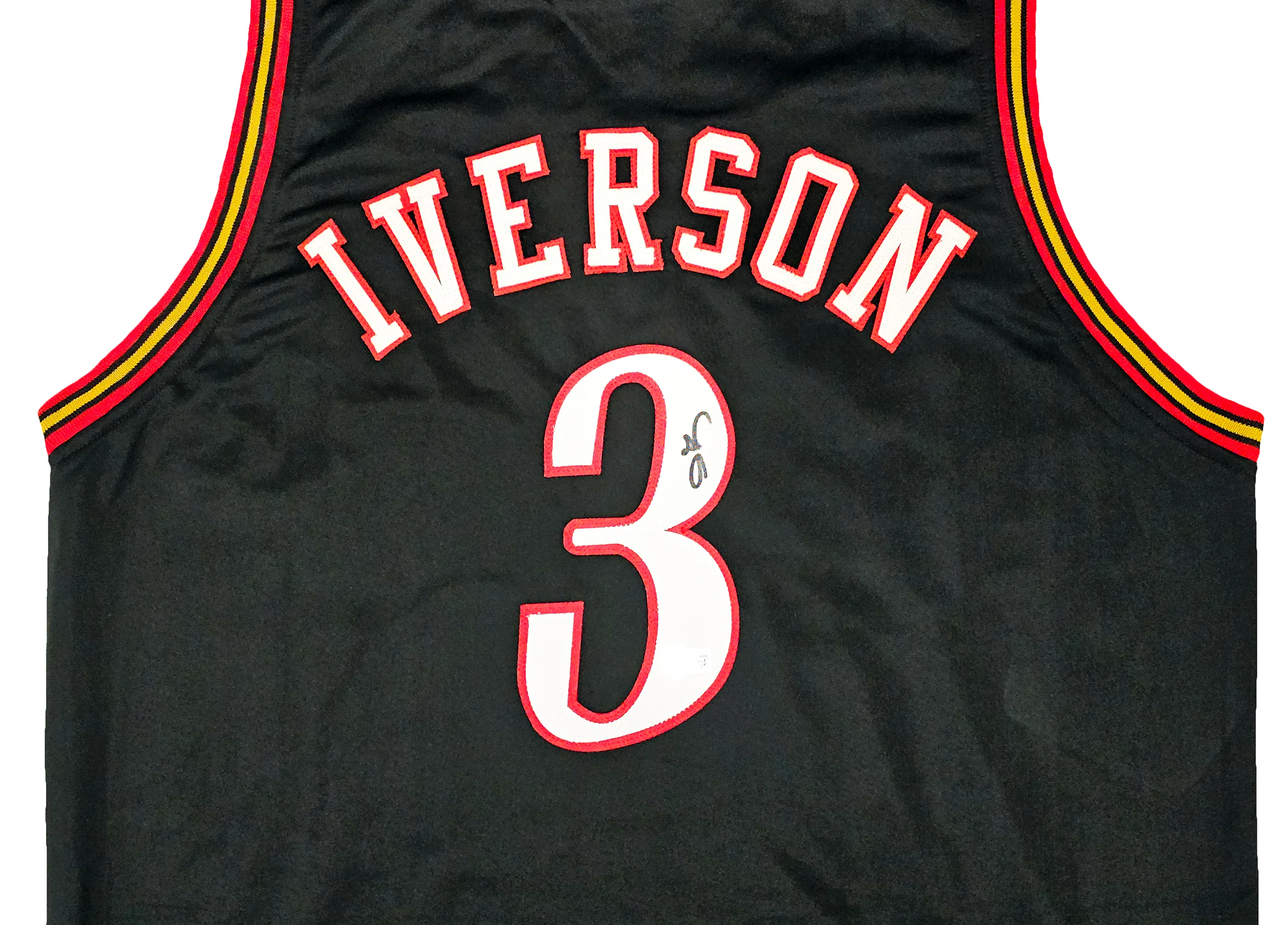 Philadelphia 76ers Allen Iverson Autographed Black Jersey Beckett BAS Witness Stock #220682 - Image 3