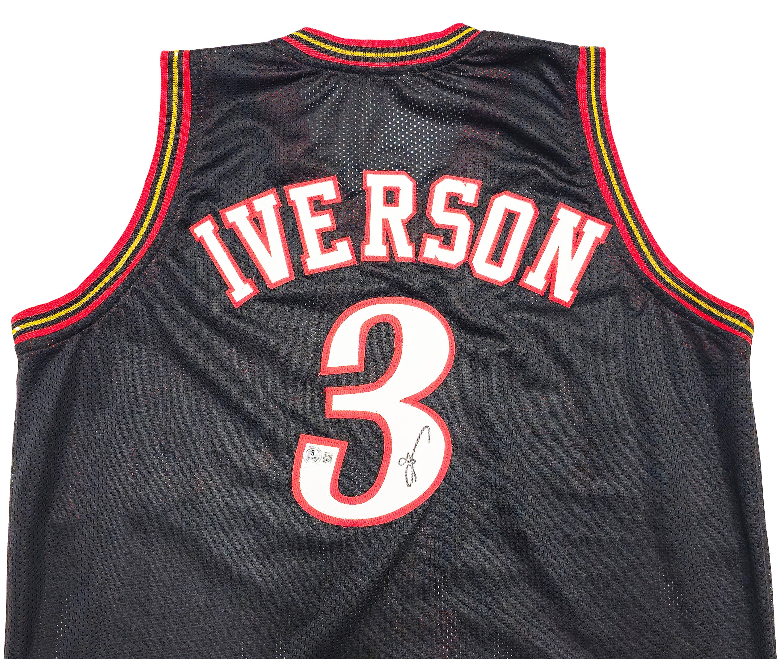 Philadelphia 76ers Allen Iverson Autographed Black Jersey Beckett BAS Witness Stock #229998 - Image 3
