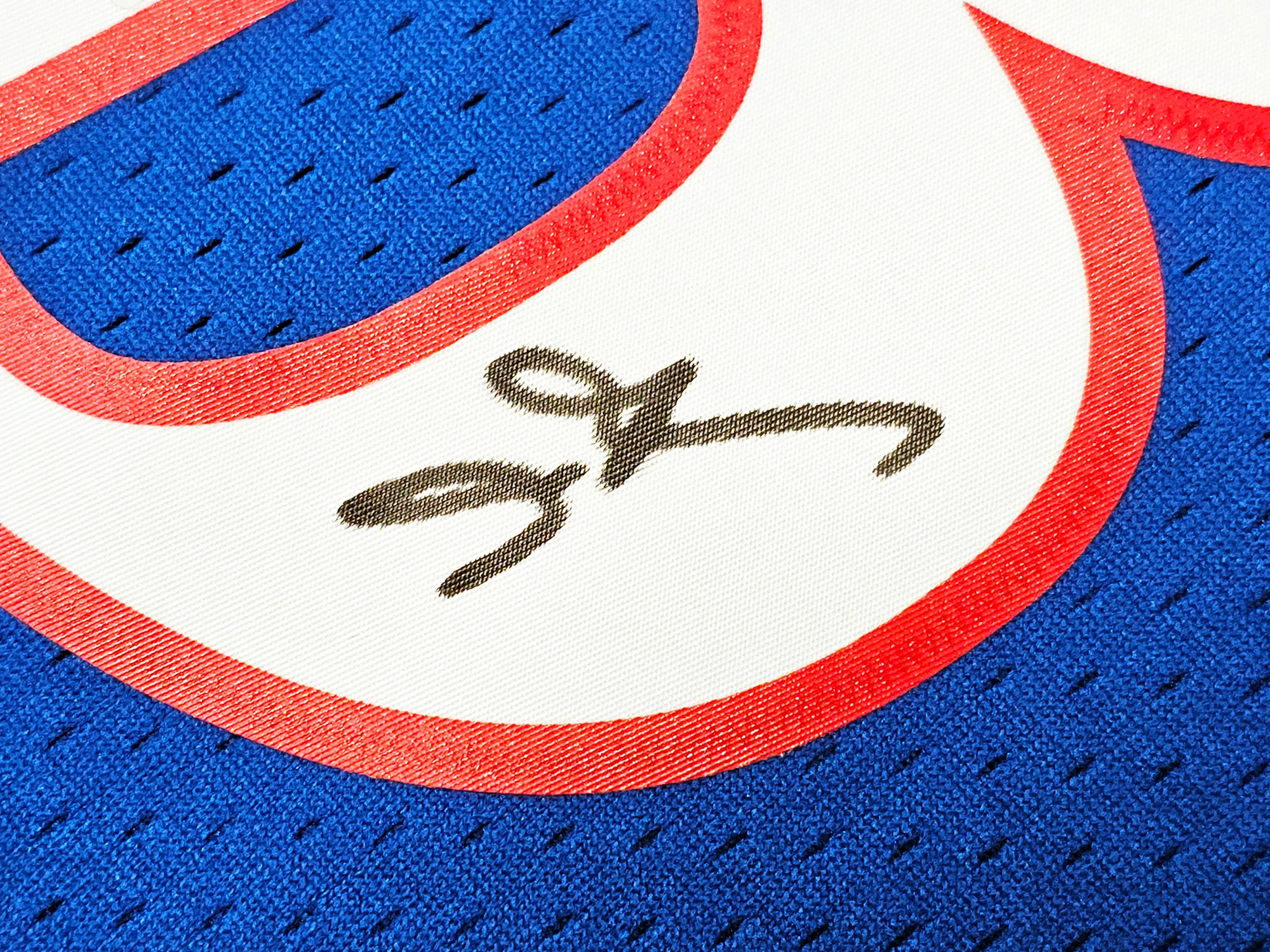 Philadelphia 76ers Allen Iverson Autographed Blue Authentic Mitchell & Ness 1999-00 HWC Swingman Jersey Size XXL Beckett BAS Witness Stock #220420 - Image 4