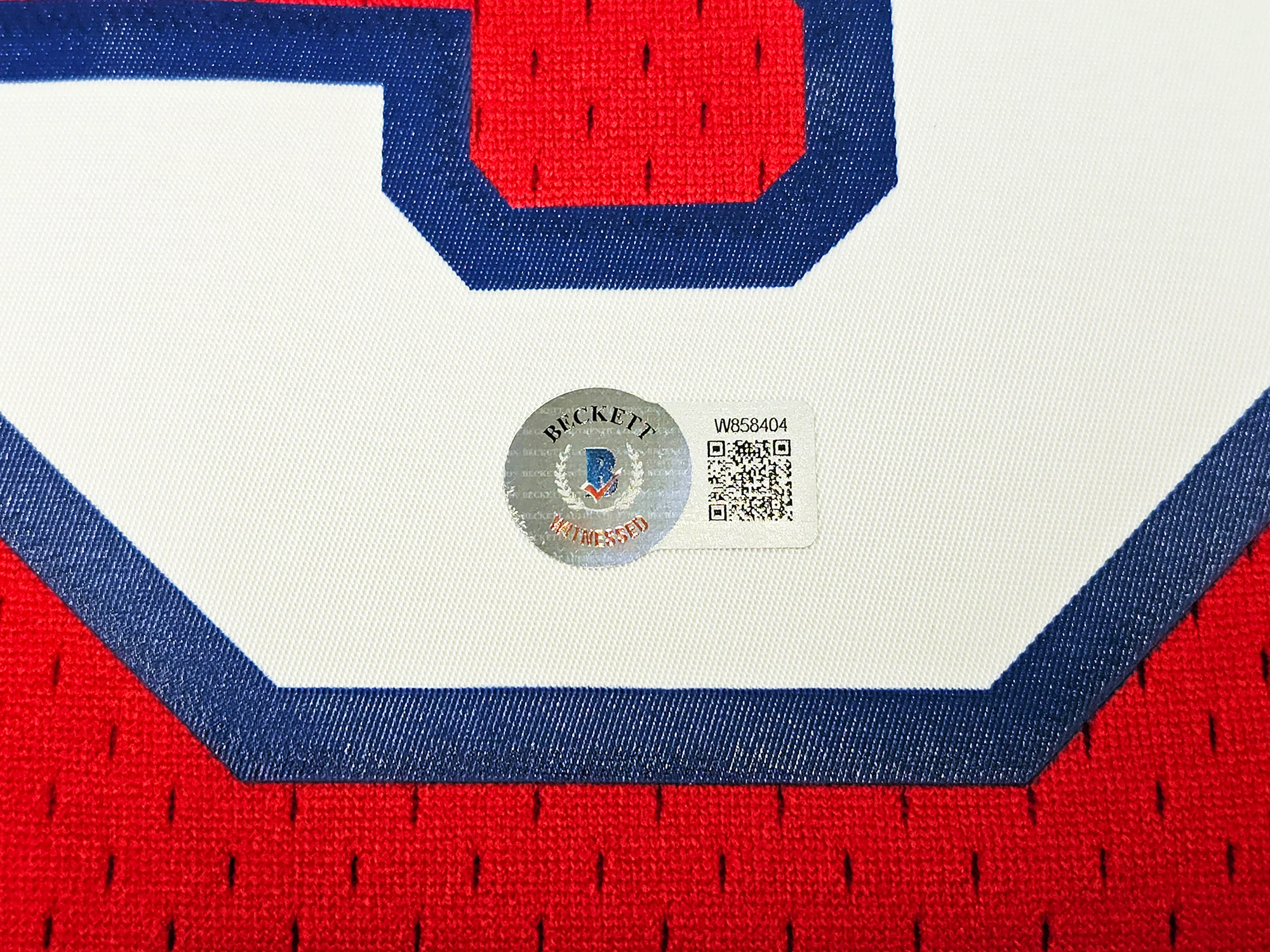 Philadelphia 76ers Allen Iverson Autographed Red Authentic Mitchell & Ness 2002-03 HWC Swingman Jersey Size L Beckett BAS Witness Stock #220413 - Image 5